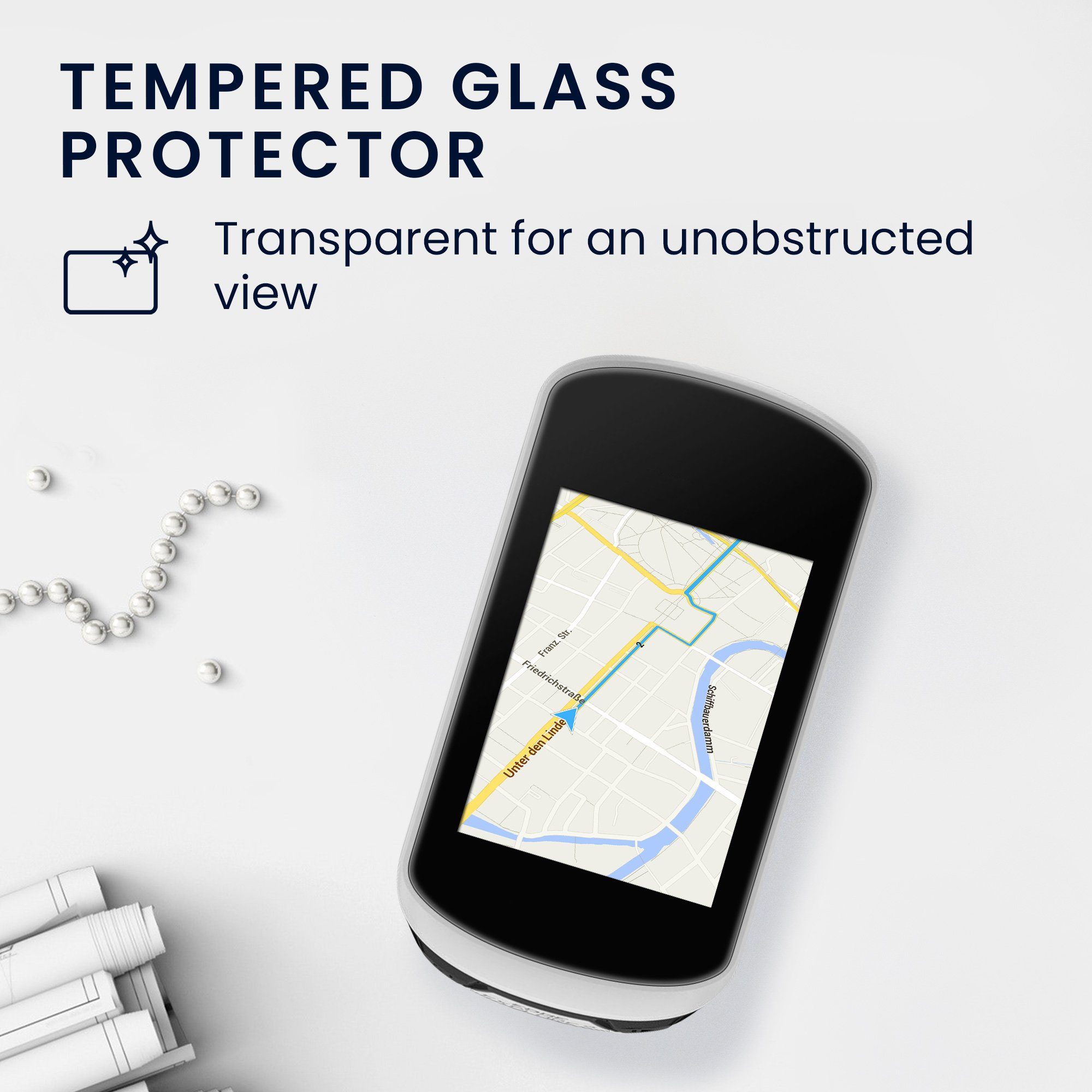 kwmobile Displayschutzfolie 2x Schutzglas für Garmin Edge Explore 2, 1 Stück, Hartglas Schutzfolien Set für Fahrrad GPS - Displayschutz