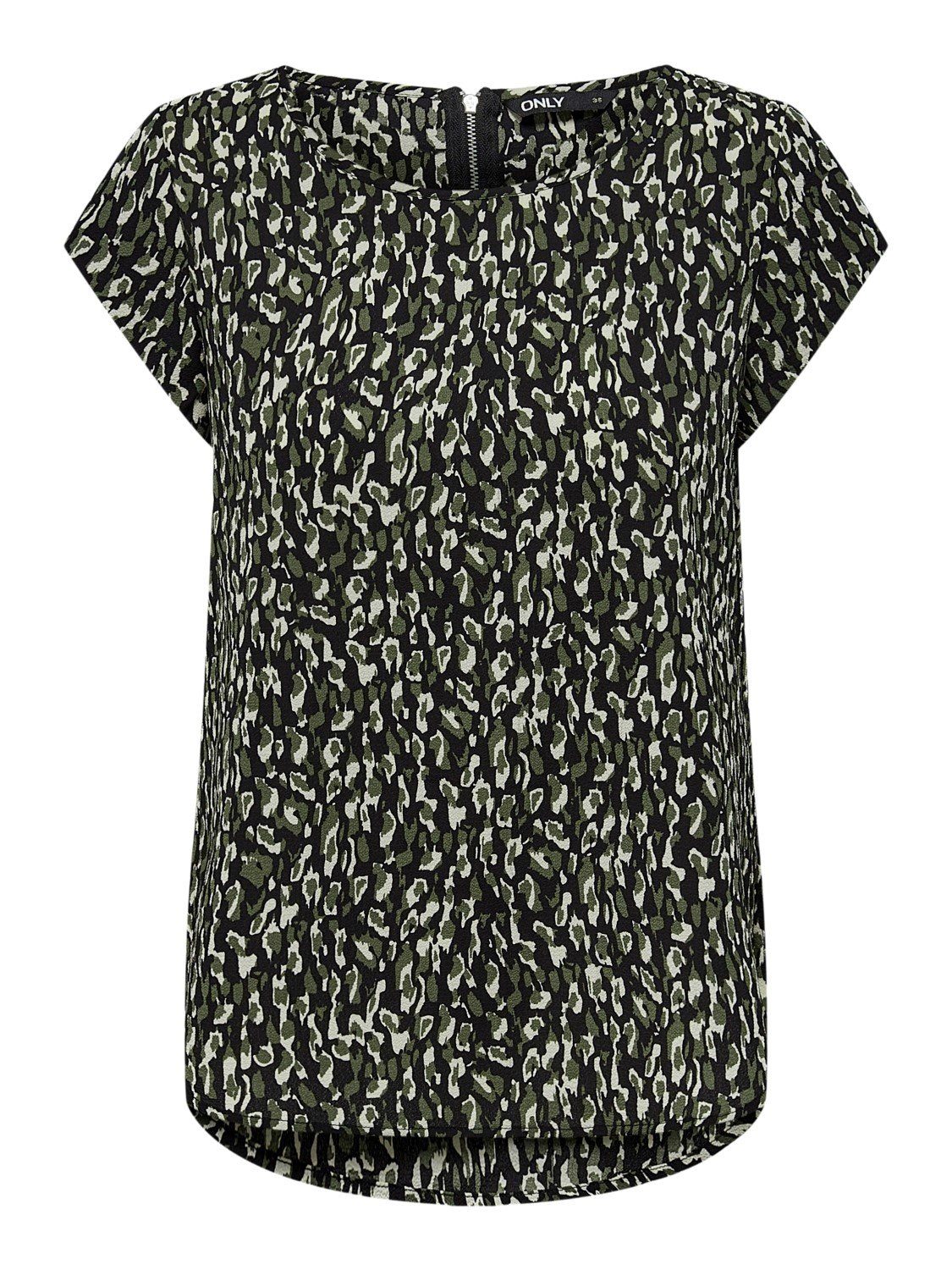 Blusenshirt Grün 4234 in ONLY Bluse Kurzarm Print ONLVIC (1-tlg)