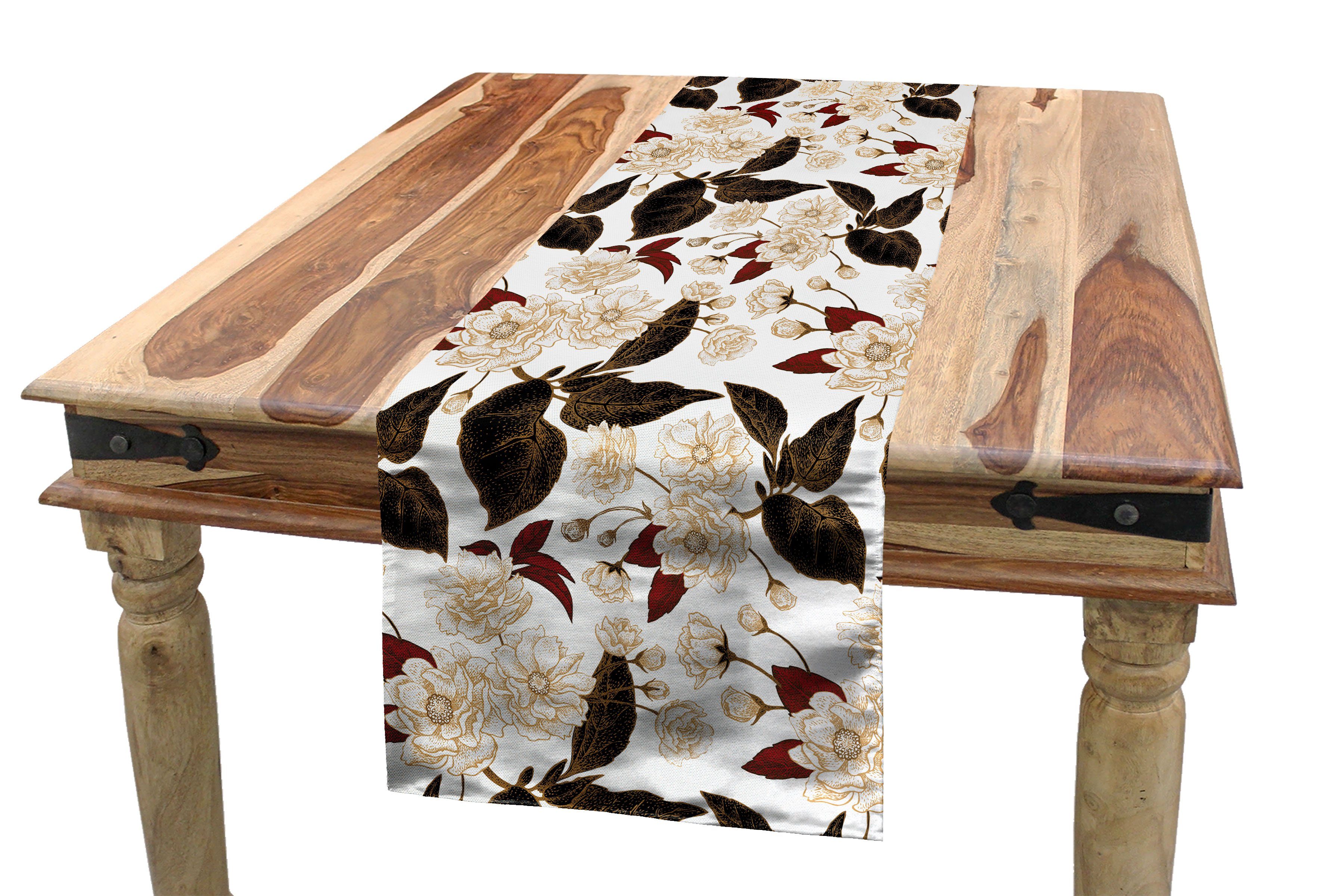Abakuhaus Tischläufer Esszimmer Küche Rechteckiger Dekorativer Tischläufer, Blumen Chinese Plum Muster