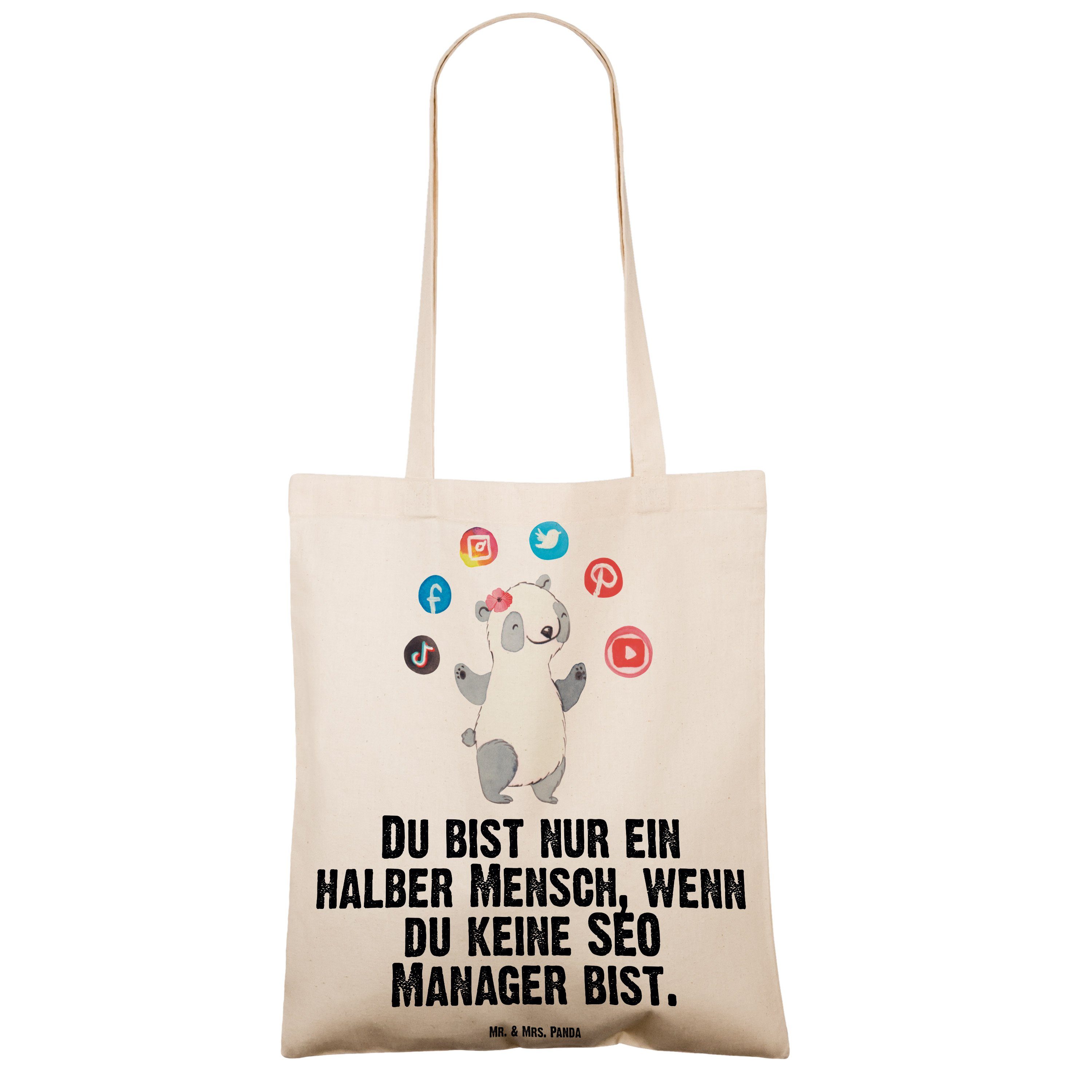 Stoffbeutel, mit - Tragetasche & Herz Mr. (1-tlg) Mrs. Geschenk, Digital M Panda SEO Manager - Transparent