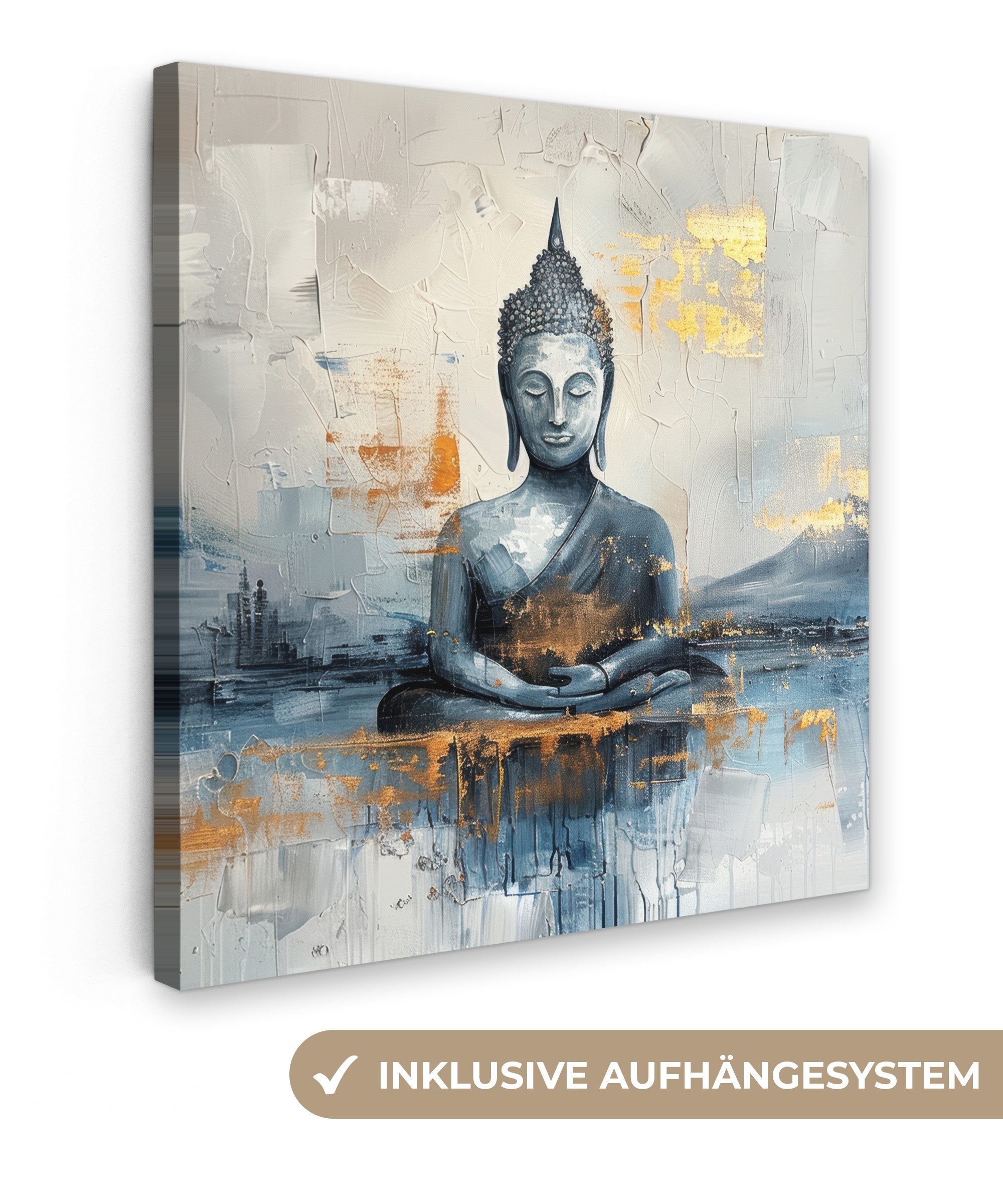 OneMillionCanvasses® Leinwandbild Buddha - Gold - Abstrakt - Modern, Fotodr günstig online kaufen