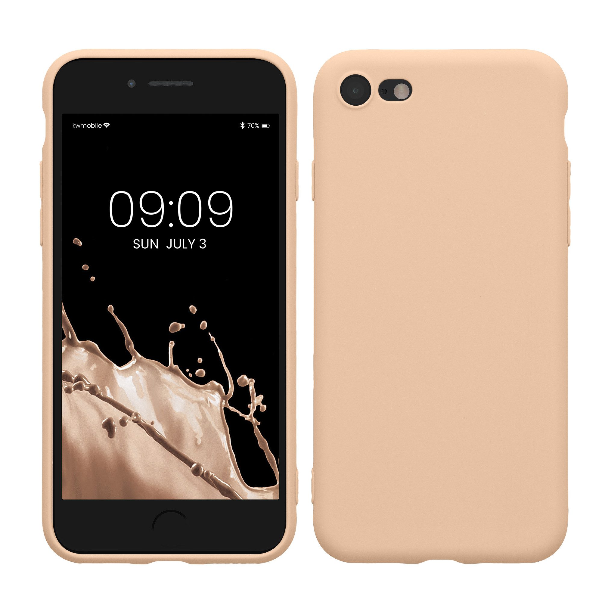 kwmobile Handyhülle Hülle für Apple iPhone SE / 8 / 7, Backcover Silikon - Soft Handyhülle - Handy Case in Pastell Pfirsich