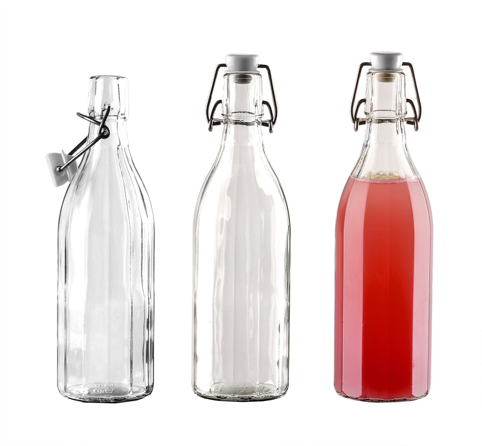 BigDean Trinkflasche »3x 12−Kant Glasflasche mit Bügelverschluss 500 ml −  Draht−Bügelflasche zum Befüllen − Flasche für Milch, Saft & Likör« online  kaufen | OTTO