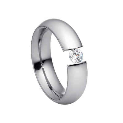 Heideman Fingerring Intensio Poliert (Ring, 1-tlg., inkl. Geschenkverpackung), Ring mit Stein als Spannring gearbeitet