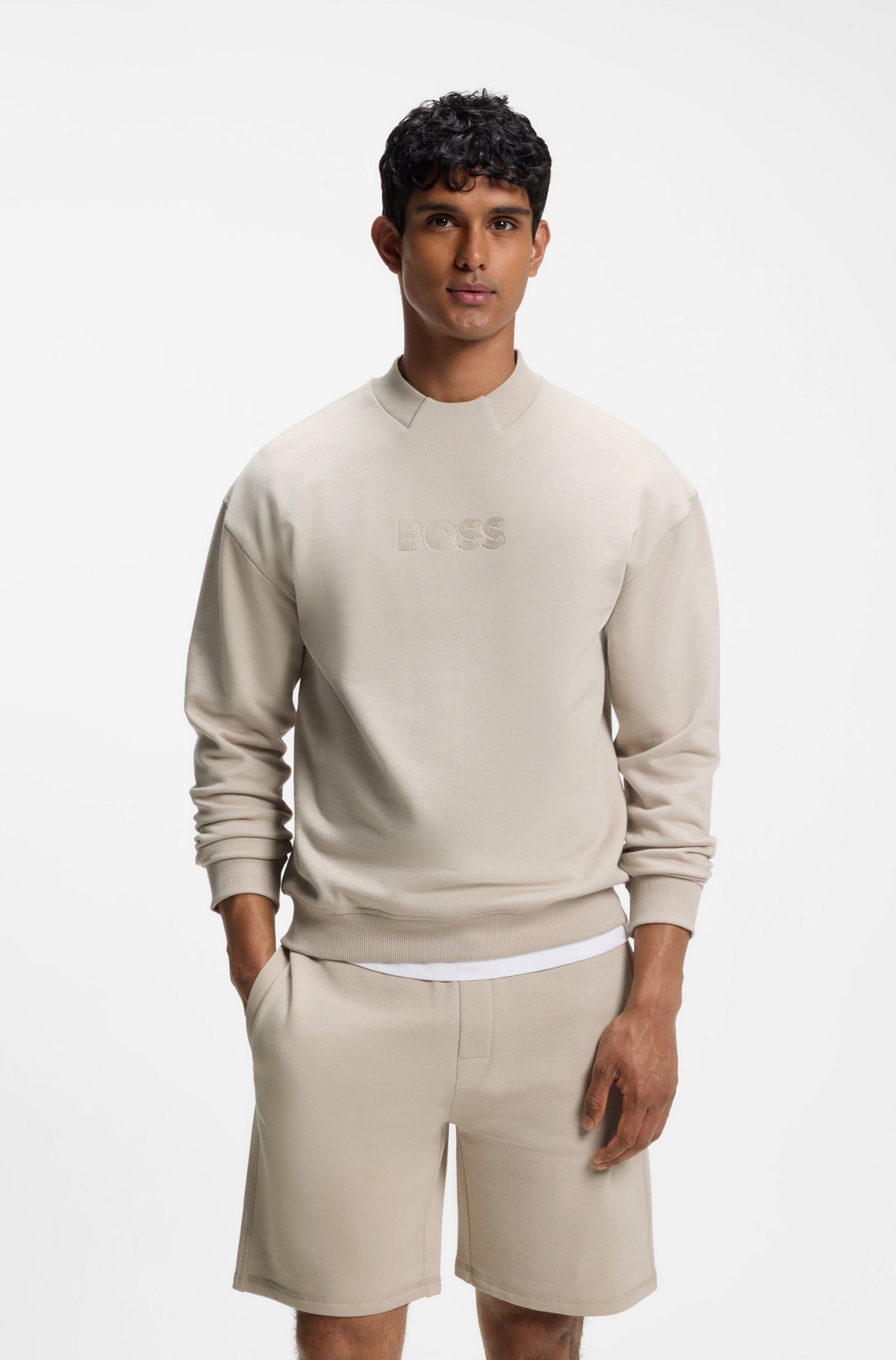 BOSS Sweatshirt Fashion im Relaxed Fit, gestickter Logoschriftzug