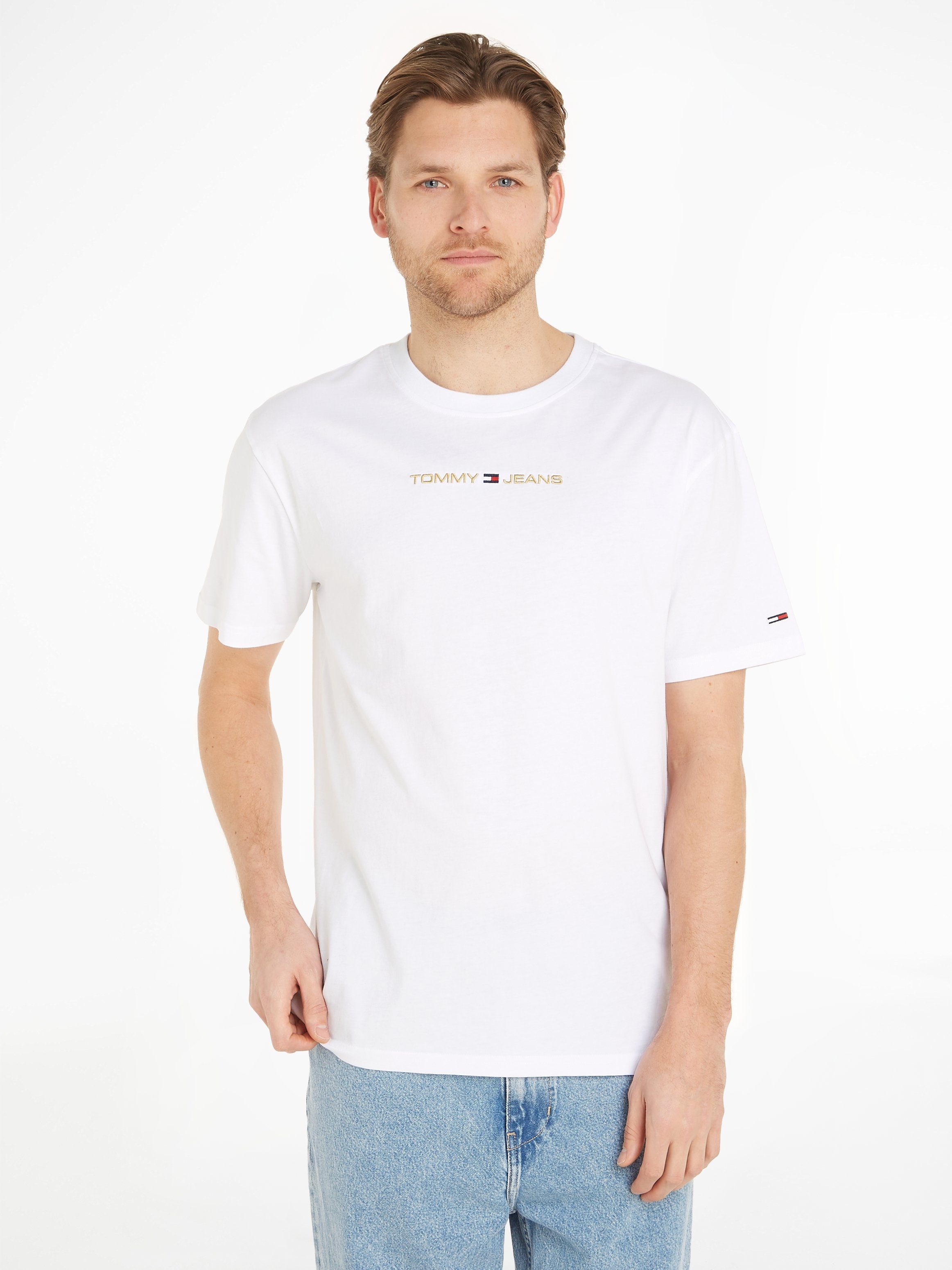 Tommy Jeans T-Shirt TJM CLSC GOLD LINEAR TEE White