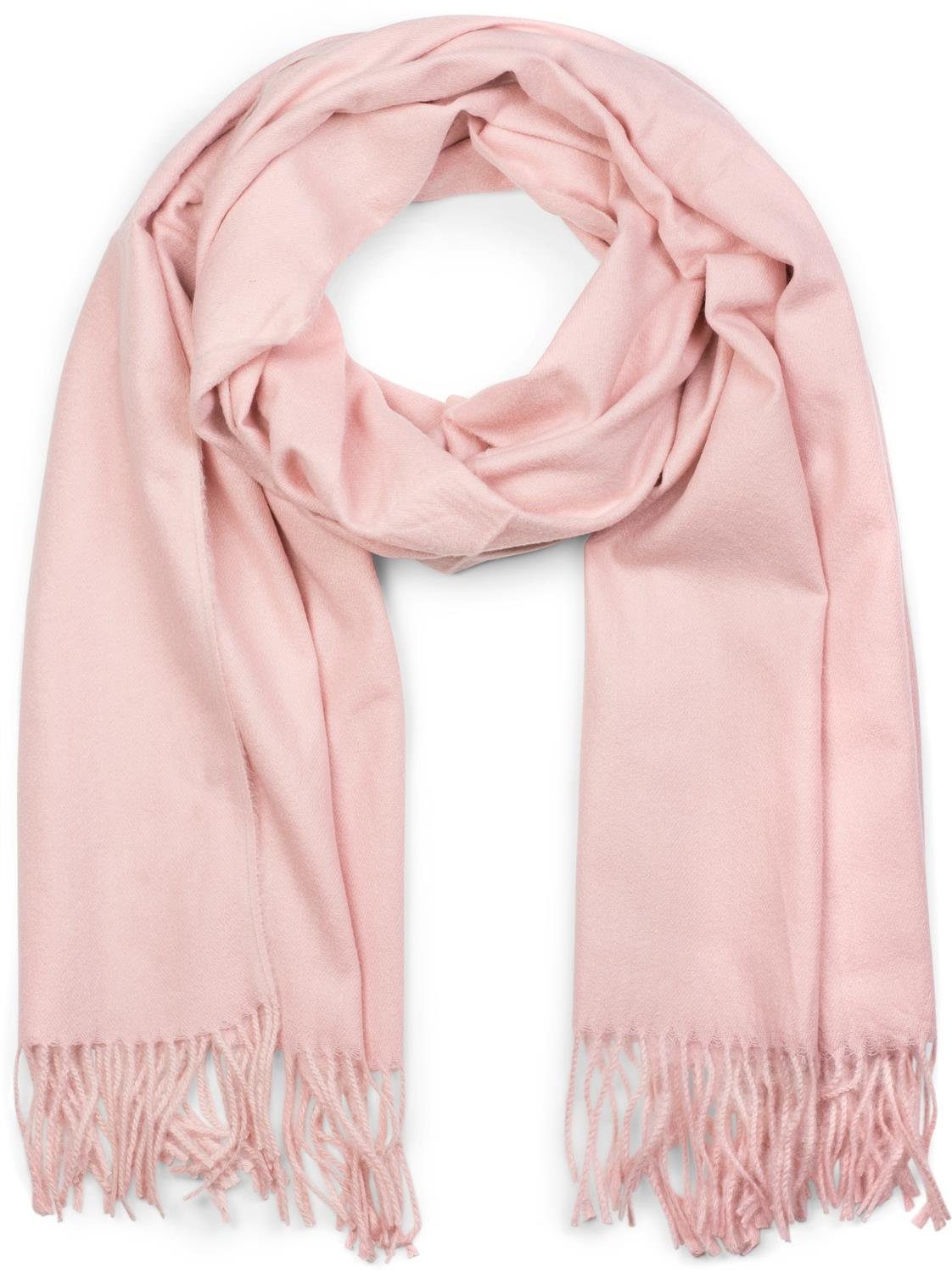 styleBREAKER Modeschal Weicher Schal Uni mit Fransen, (1-St)