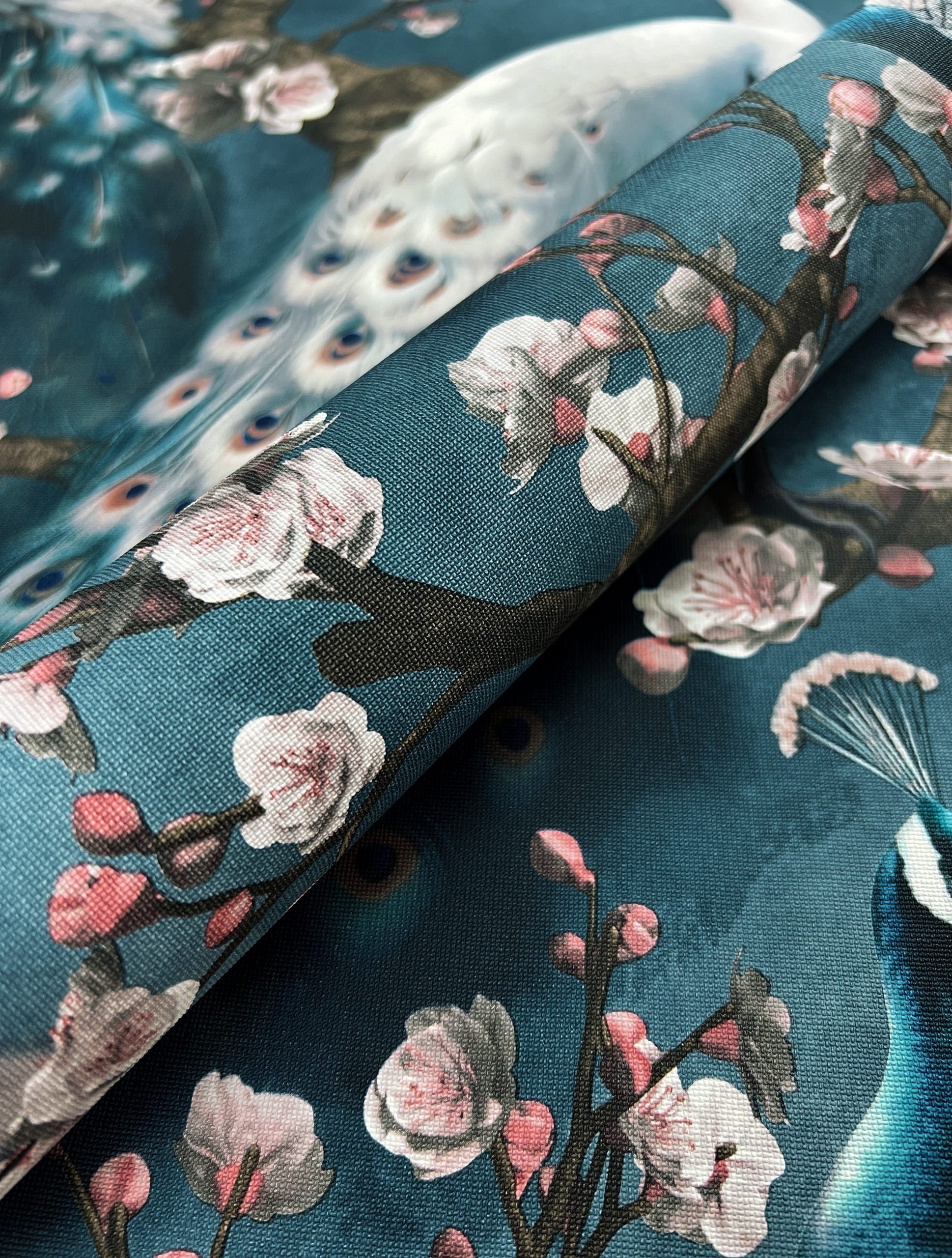 Newroom Vliestapete, Blau Tapete Modern Pfau günstig online kaufen