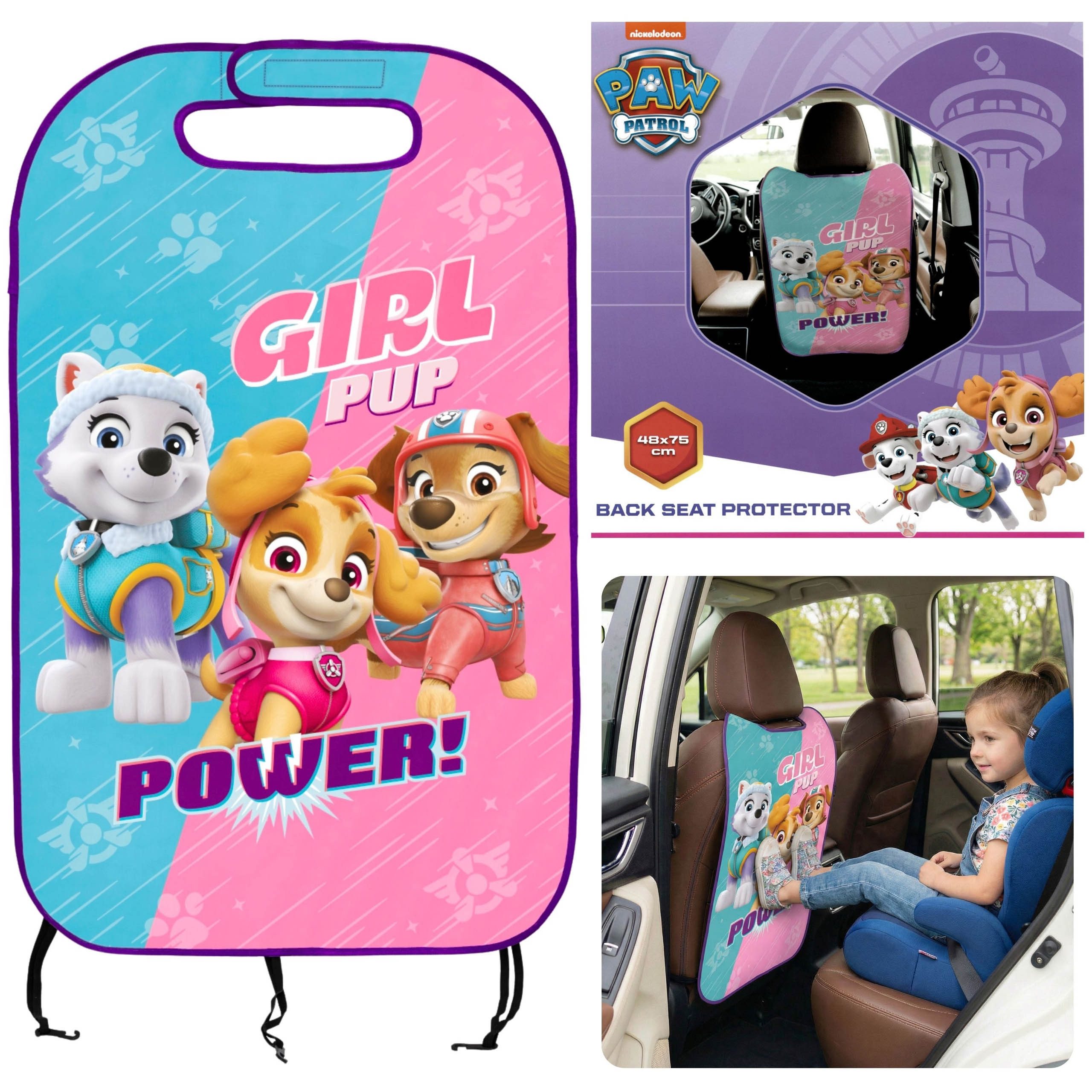 Sarcia.eu Auto-Rückenlehnenschutz PAW PATROL Autositzbezug Mädchen, Schutzmatte Autositz 48x75 cm