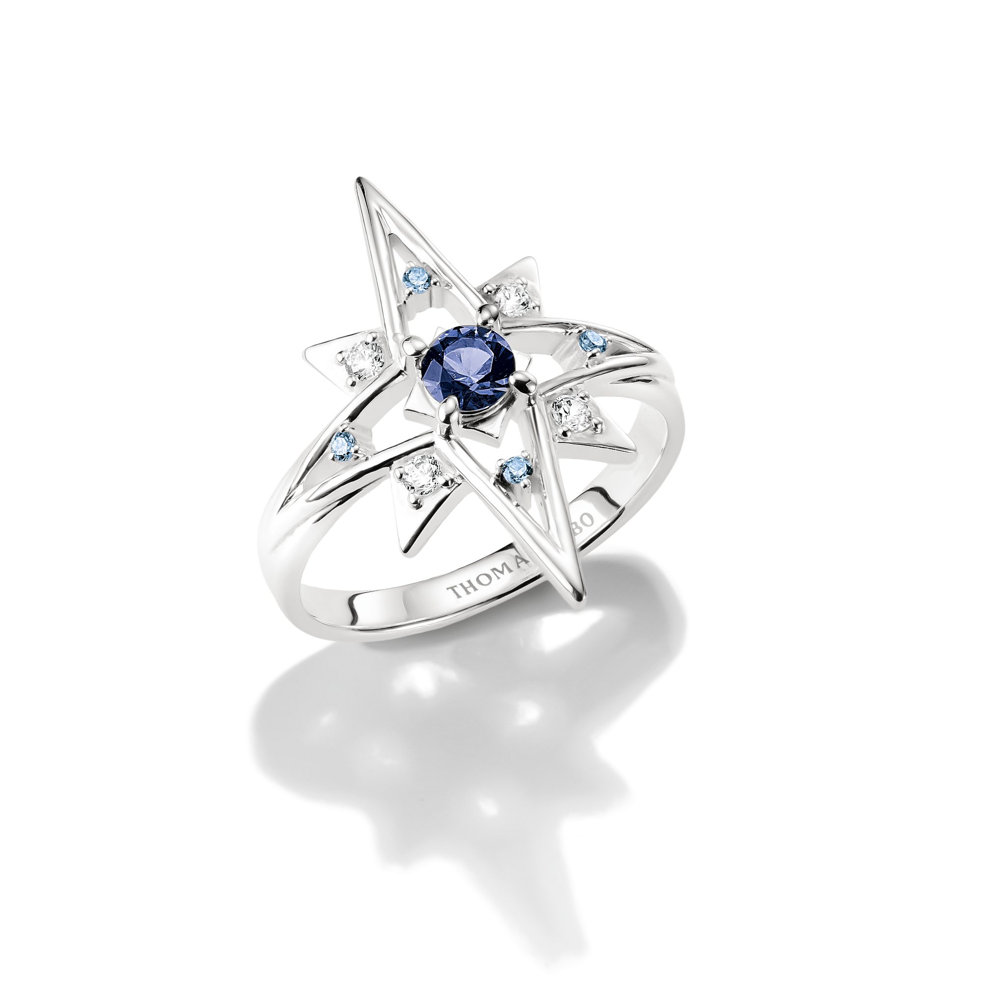 THOMAS SABO Fingerring Midnight Sky Ring Silber, mit Zirkonia (synth), Glas-Keramik Stein