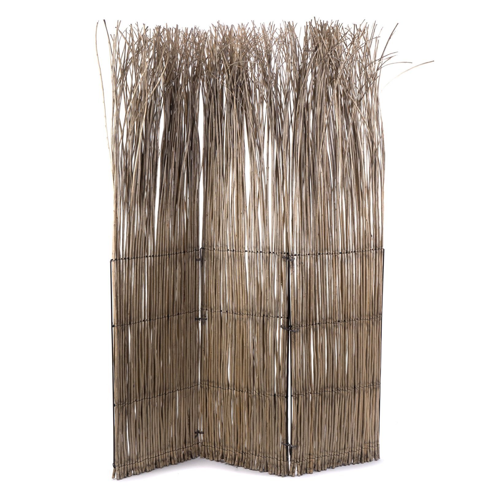 DESIGN DELIGHTS Paravent RAUMTEILER NATURE, grau 160x120cm(LxB) Weide Parav günstig online kaufen