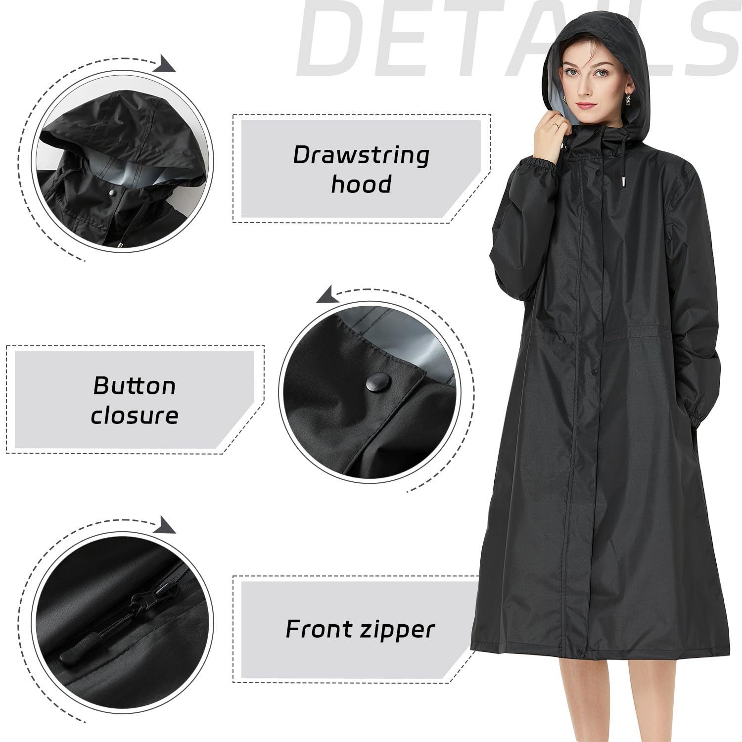 RWEUOQ Regenmantel Regenmantel Damen Wasserdicht Leicht günstig online kaufen