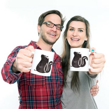 Mr. & Mrs. Panda Kinderbecher Stinktier Sitzen - Weiß - Geschenk, Raubtier, Skunk, Bruchsichere Tas, Kunststoff, Kindergeschichten Motive