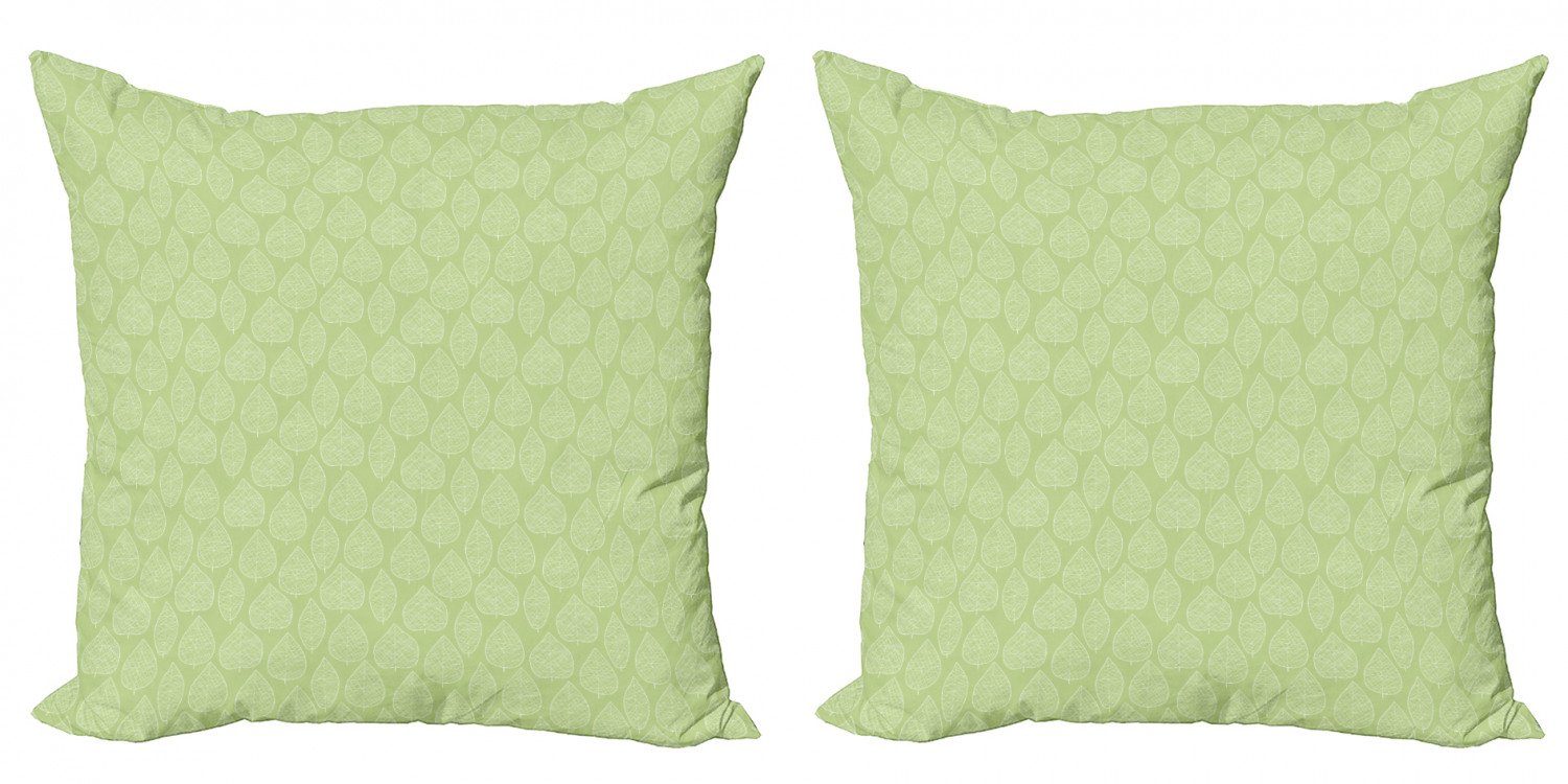Kissenbezüge Modern Accent Doppelseitiger Blätter (2 Digitaldruck, Grün Abakuhaus und Weiß Stück)