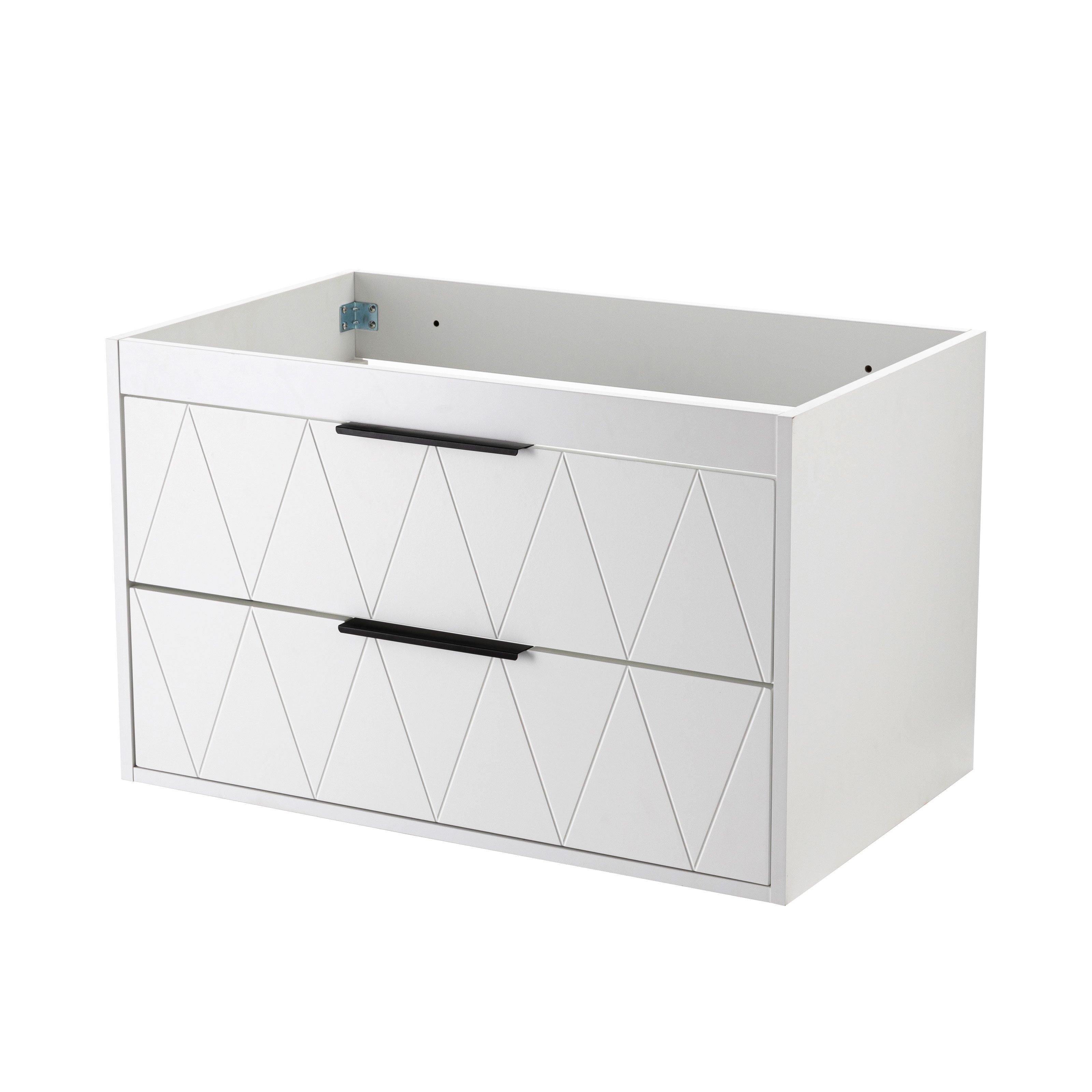 UEV Waschbeckenunterschrank 60cm/75cm/90cm hängend (Badezimmmer Möbel für Gäste WC) Schubladen mit Soft-close, Badmöbel Set für Badezimmer