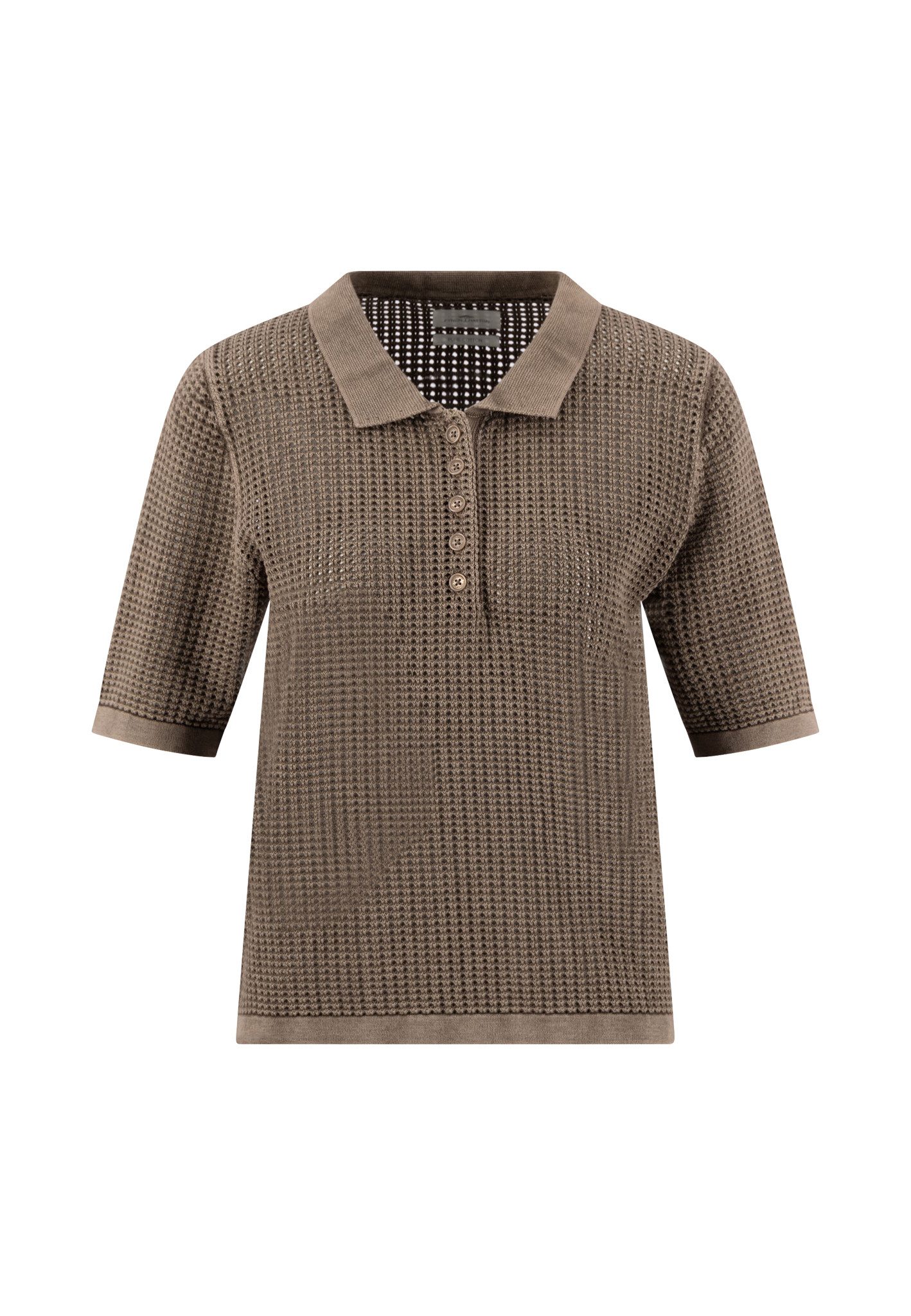 FYNCH-HATTON 3/4 Arm-Pullover SHORTSLEEVE POLO POINTELLE