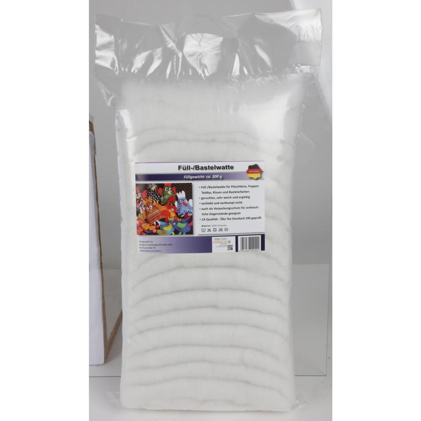 WAGNER Bastelnaturmaterial 20x Bastelwatte 300g Packung Füllung Plüschtiere Puppen Teddys Kissen