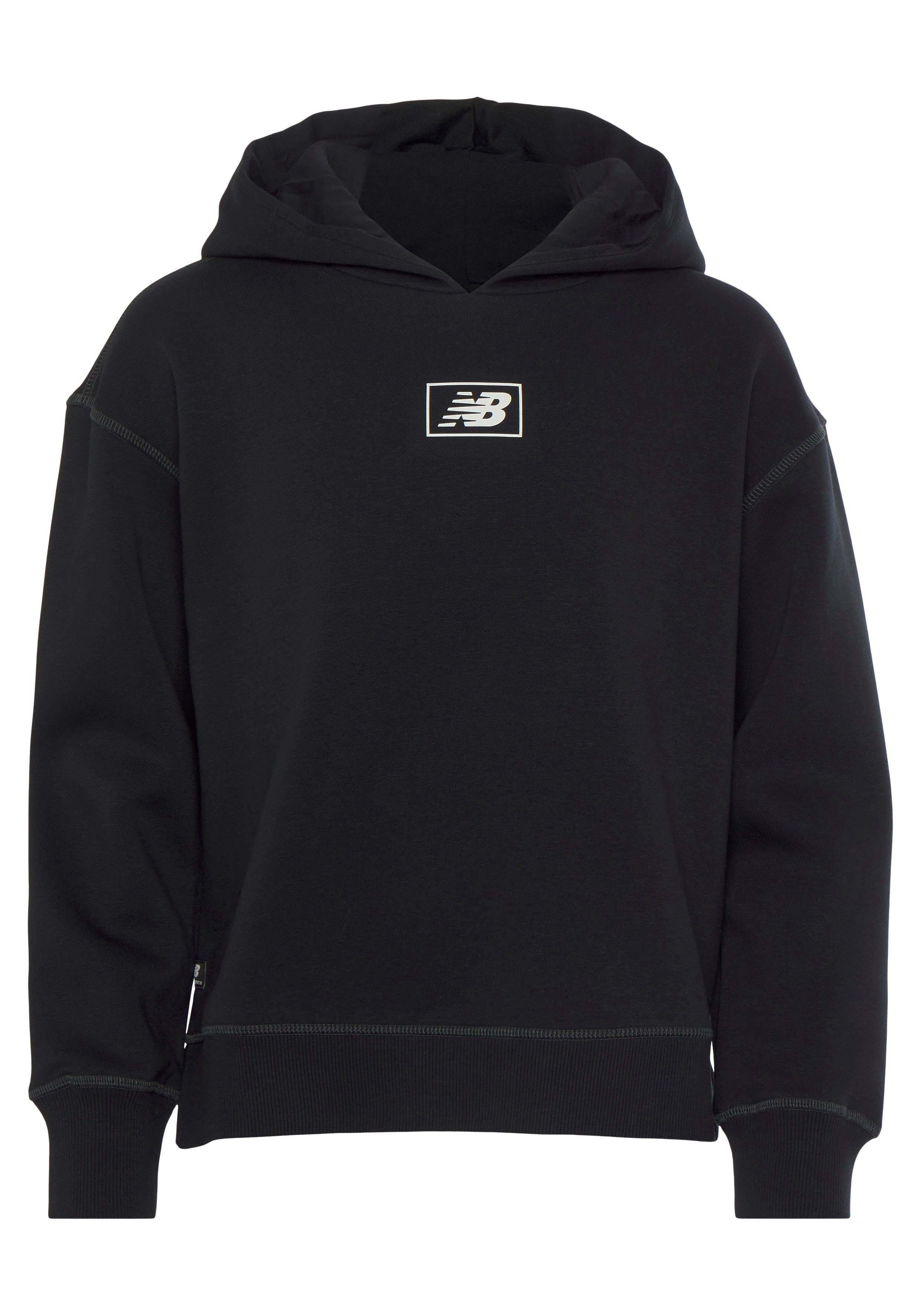 Back Fleece Balance New black Essentials Brushed Kapuzensweatshirt Hood