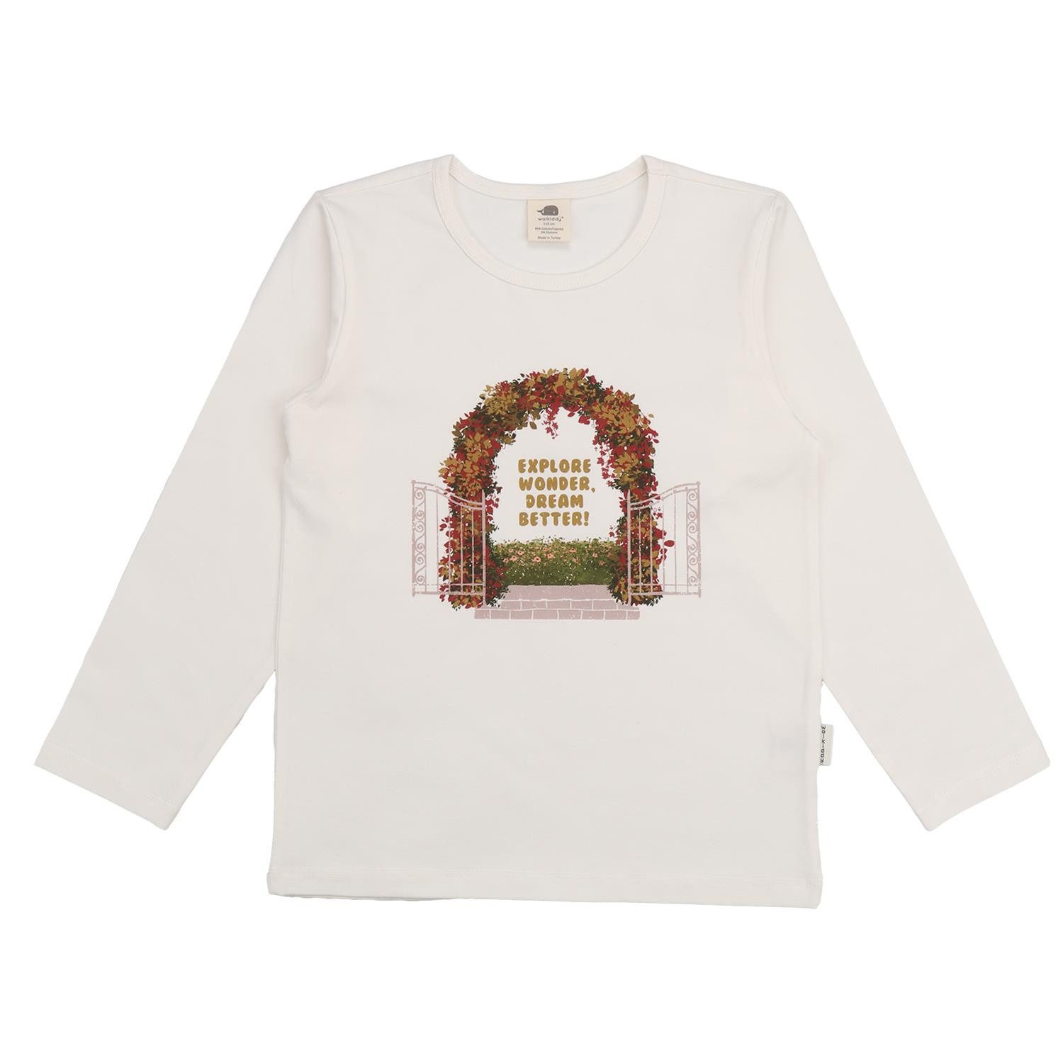 Langarmshirt Walkiddy mit Blumenmuster aus Bio Baumwolle