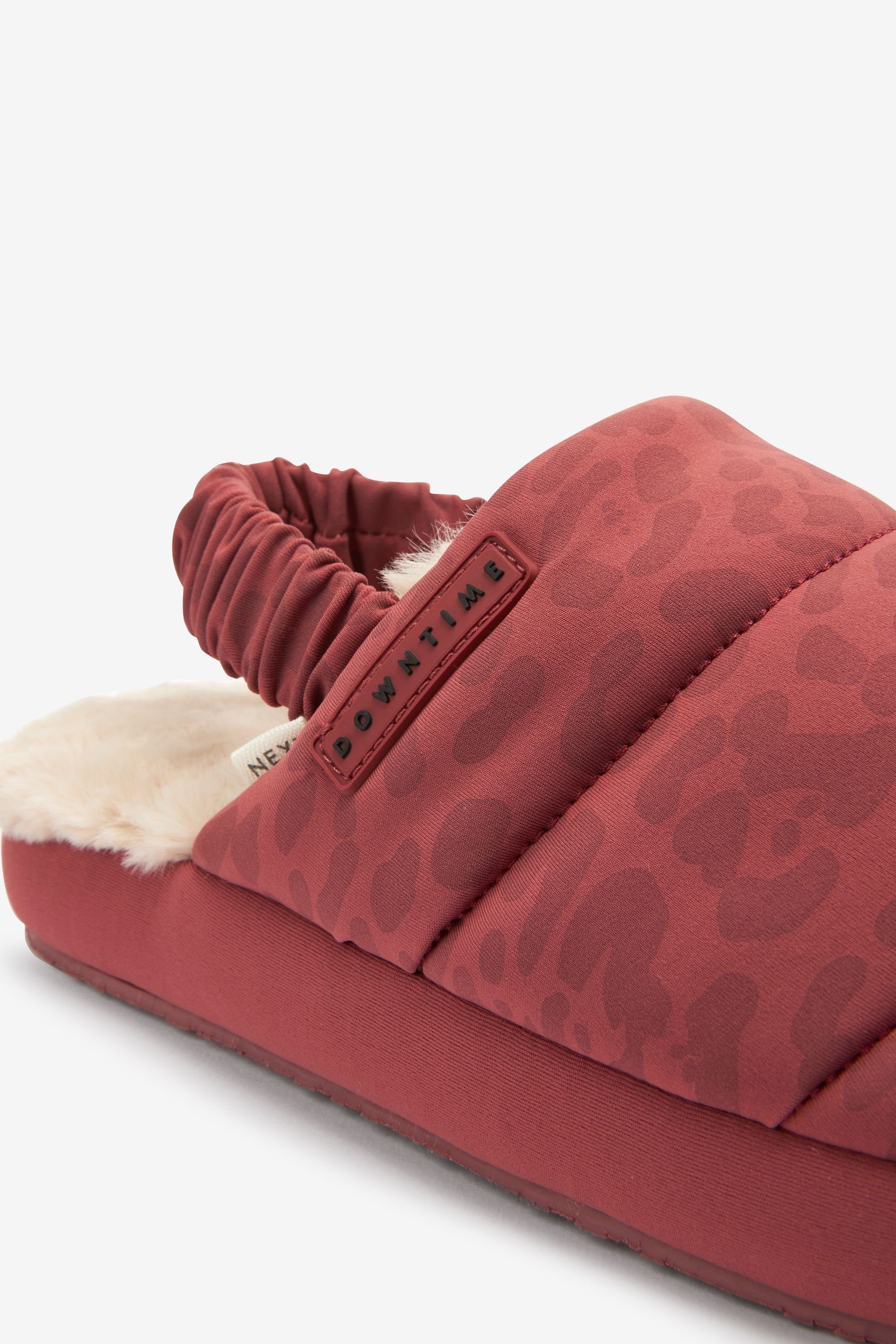 Next Gesteppte Pantoletten mit elastischem (1-tlg) Animal Pink Hausschuh Support Print