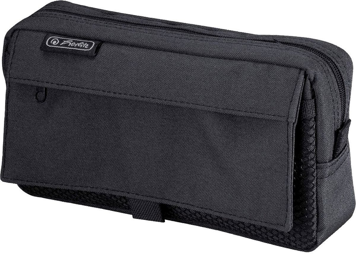 Herlitz Federtasche Faulenzeretui 2 Außentaschen schwarz