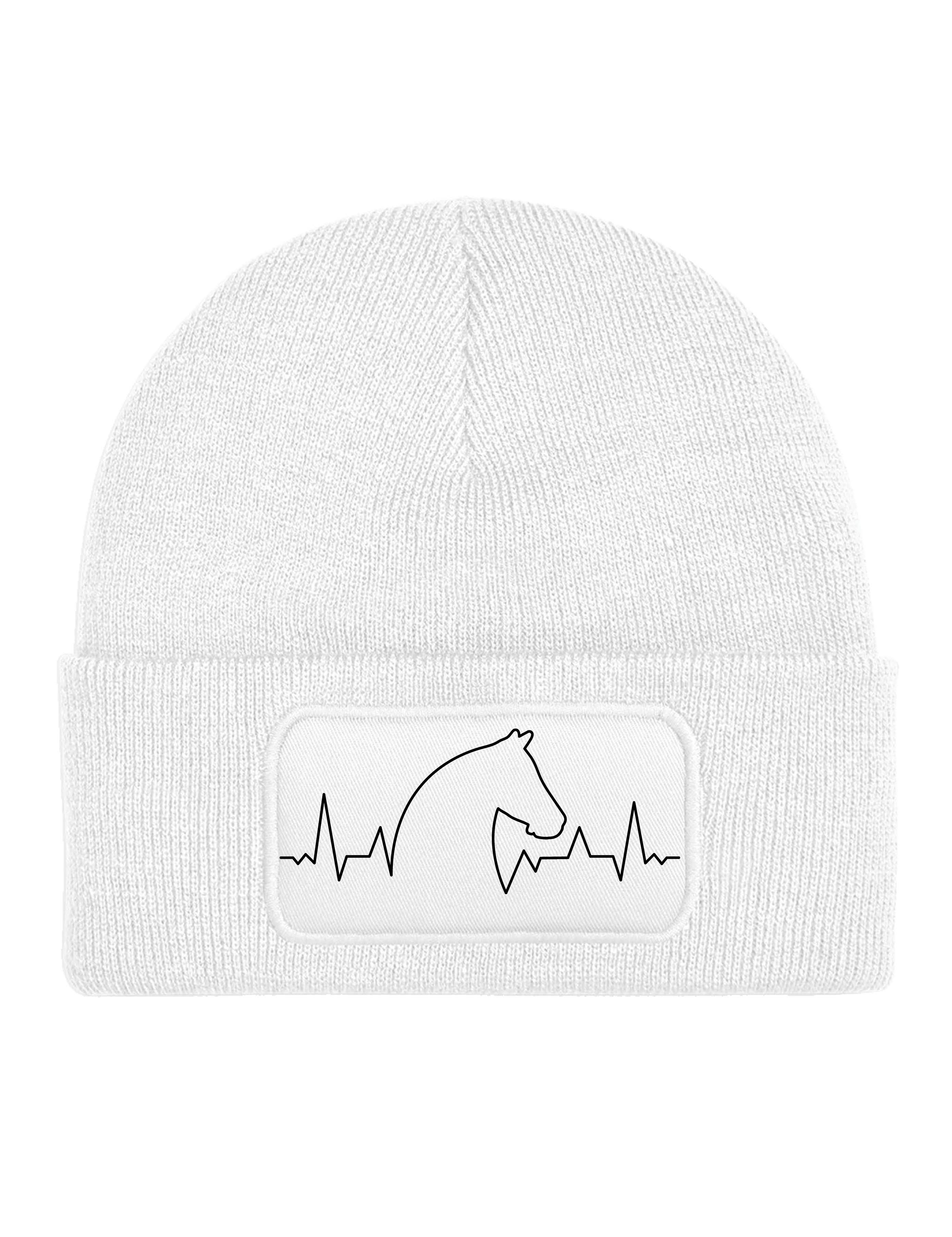 Youth Designz Beanie Heart beat Pferd Bauernhof Reiten unisex Beanie Mütze mit trendigem Motiv
