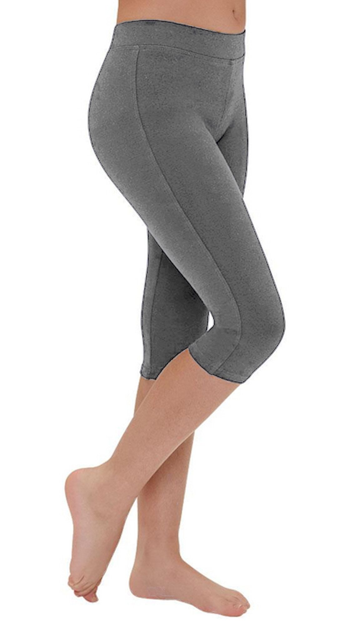 YSABEL MORA 3/4-Leggings Ysabel Mora Capri Leggings overknee schwarz blau oder grau (1-tlg., kein Set)