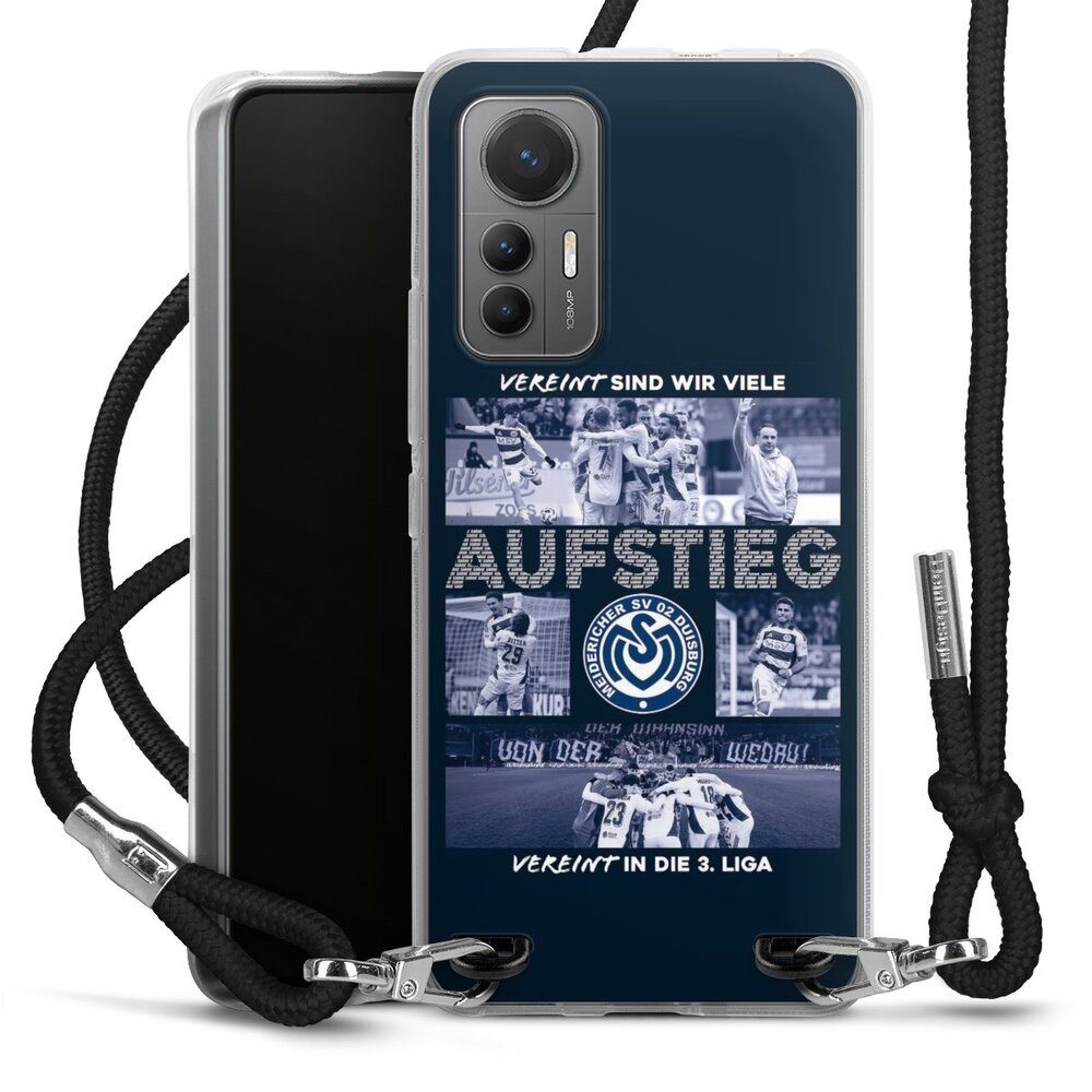 DeinDesign Handyhülle MSV Duisburg Aufstieg Offizielles Lizenzprodukt, Xiaomi 12 Lite 5G Handykette Hülle mit Band Case zum Umhängen