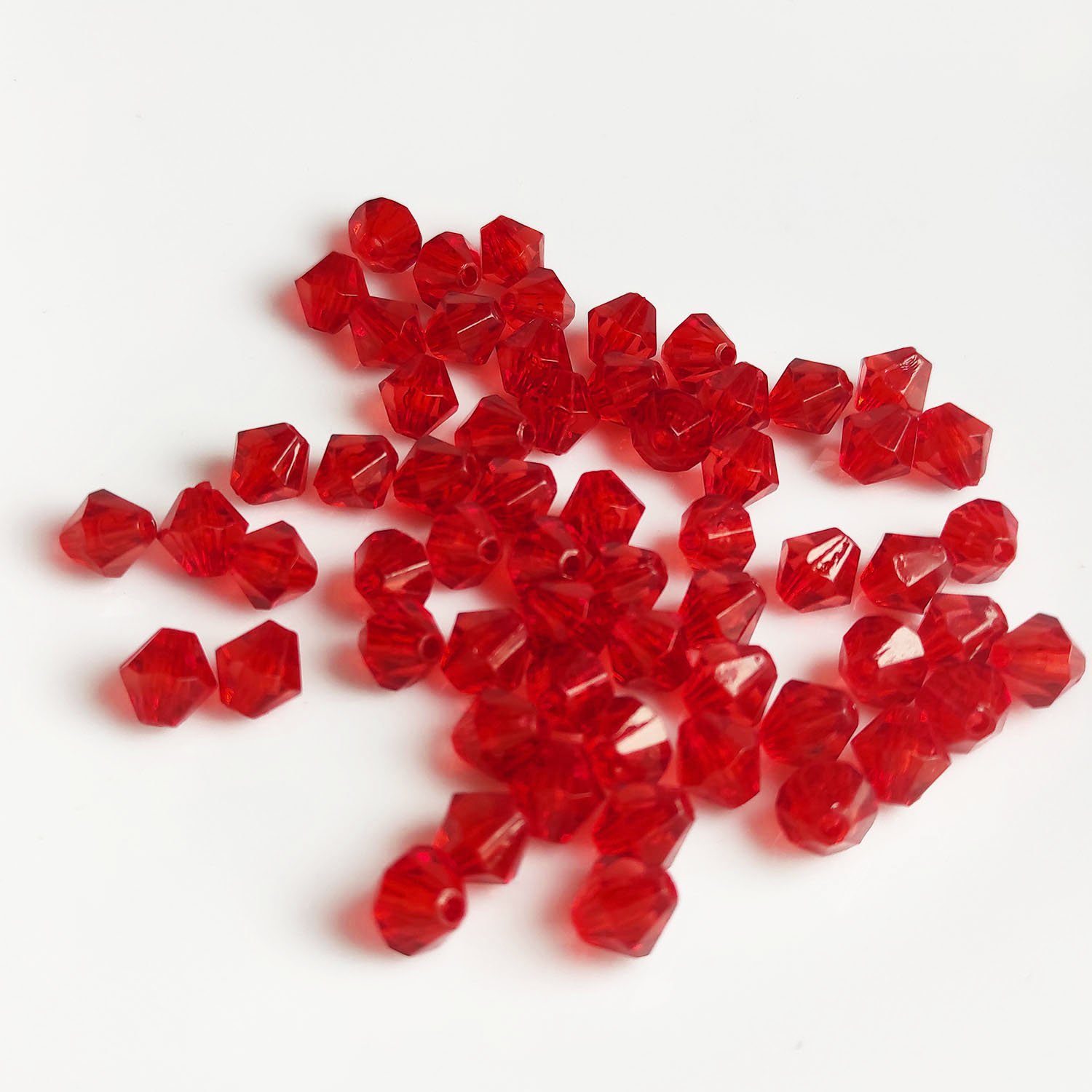 Kopper-24 Bastelperlen Doppelkegel Bicone 100 Stück Acryl Perlen Kristall Lose Perlen mit Loc