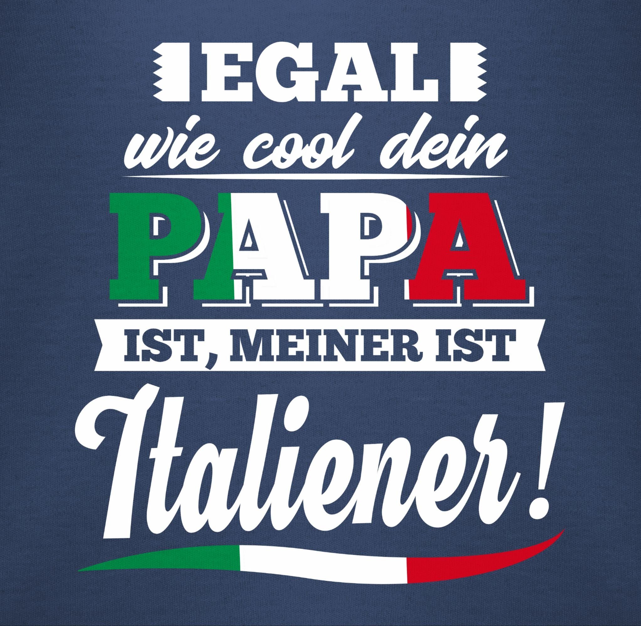Shirtbody dein Baby Cool Italiener ist Papa meiner Navy Sprüche 2 Egal wie Shirtracer Blau
