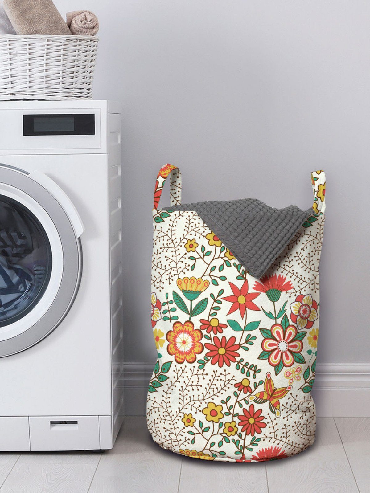 Kordelzugverschluss Images Tulip Wäschesäckchen Waschsalons, für mit Wäschekorb Abakuhaus Abstrakt Griffen