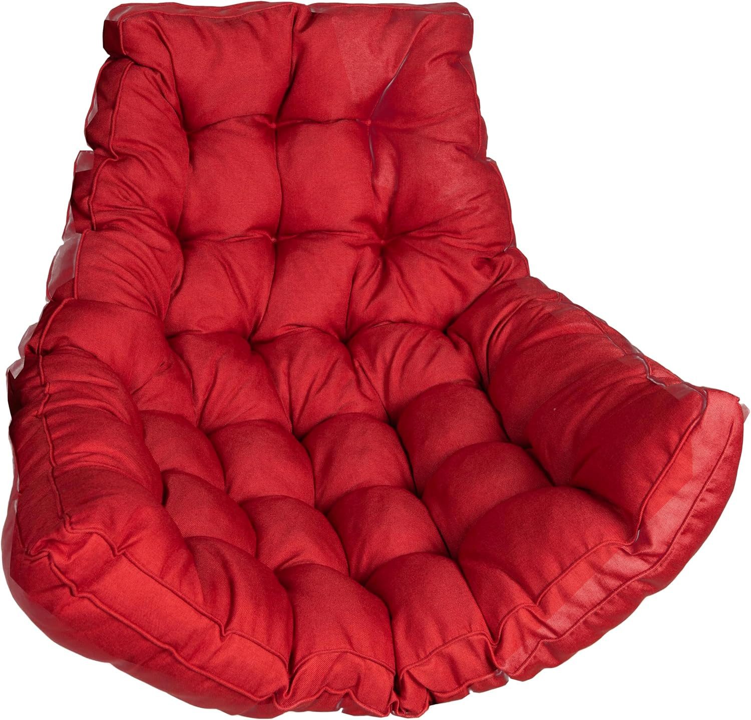 sunnypillow Polsterauflage Hängesessel Kissen - Auflage für Rattan & Polyrattan Hängeschaukel, Rot