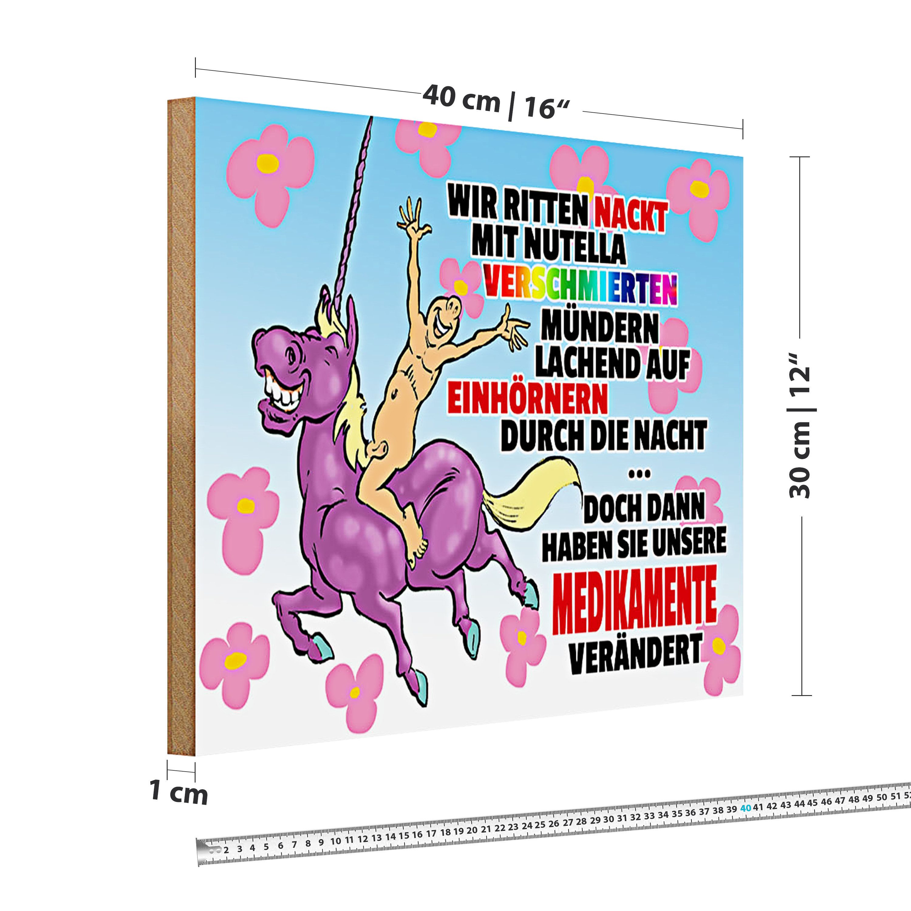 Roomando Holzbild Spruch 40x30cm doch dann Medikamente geändert
