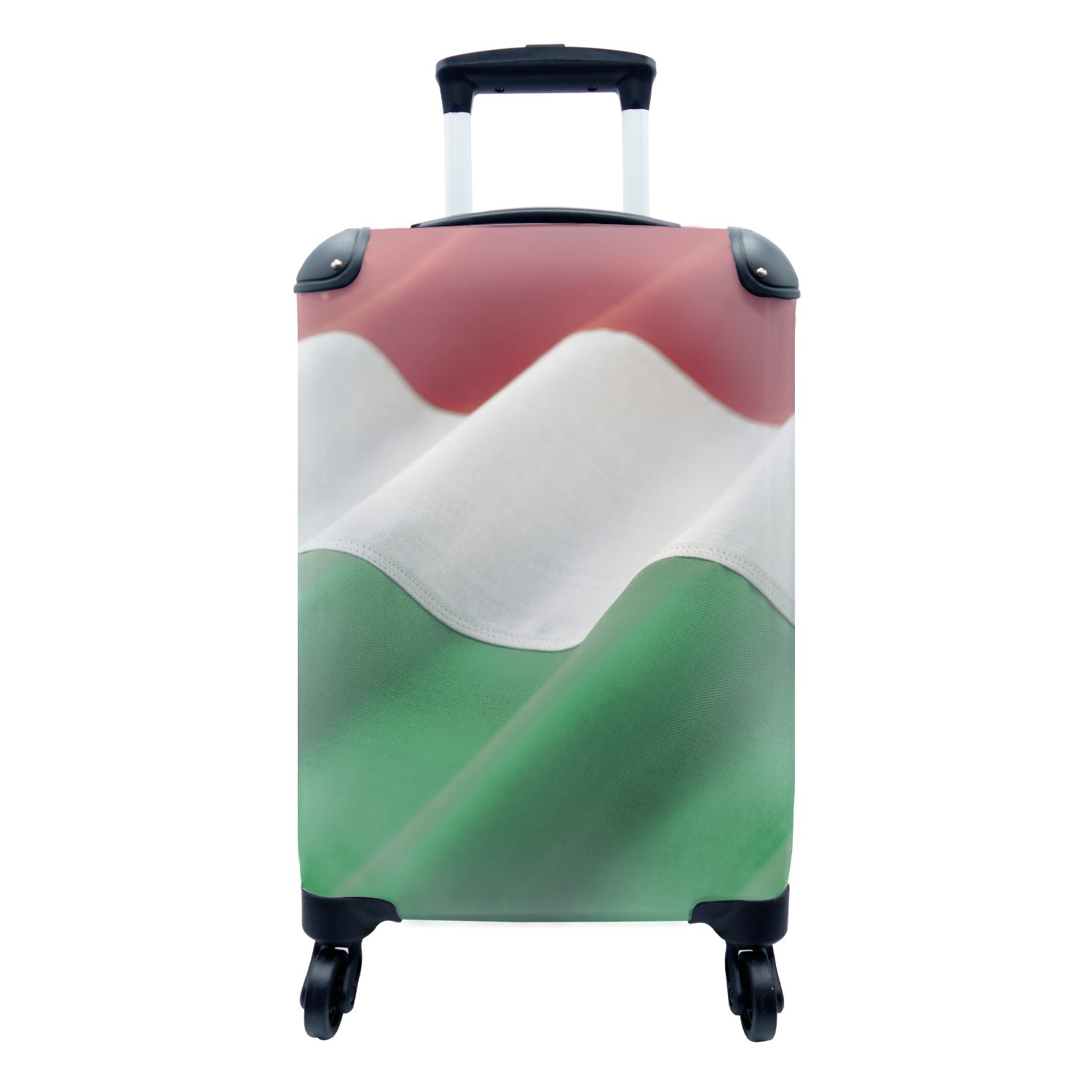 für Ferien, der Flagge MuchoWow Reisetasche Reisekoffer mit Handgepäckkoffer Nahaufnahme 4 Handgepäck Rollen, Ungarn, von Trolley, rollen,