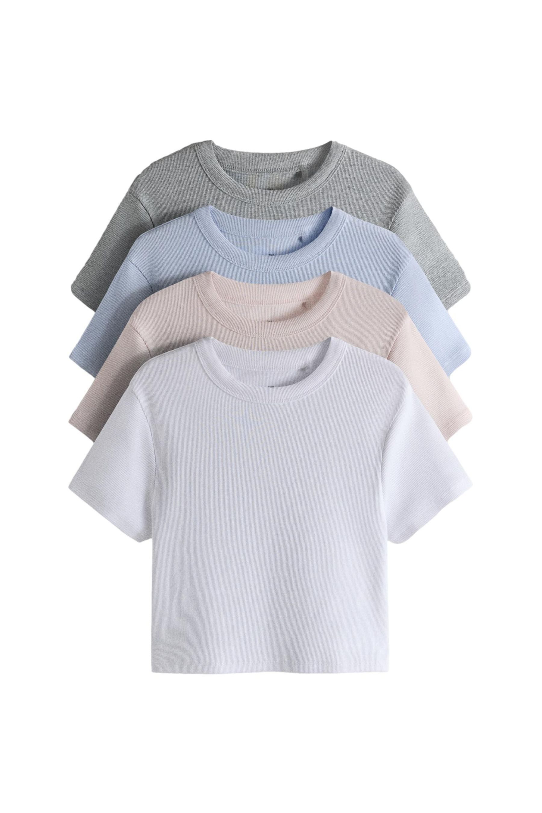 The Set T-Shirt The Set Gerippte, Cropped Fit T-Shirts, 4er-Pack (4-tlg)