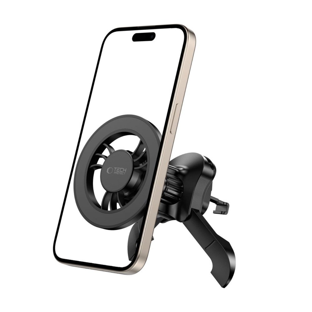 TECH PROTECT Handy-Halterung N56, (bis 7 Zoll, Einzelartikel, 1 x Kfz-Lüftungshalterung, 2 x MagSafe-Metallplatten, MagSafe-kompatible Lüftungshalterung mit 360°-Drehkopf)