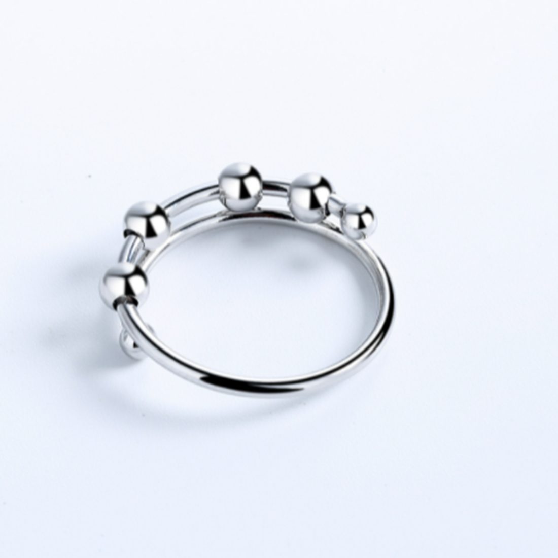 Ring, Damen Drehen Angst Anxiety Spinner mit Männer Silber Ring, Perlen für Set Ringe Verstellbare Ringe Haiaveng Fingerring