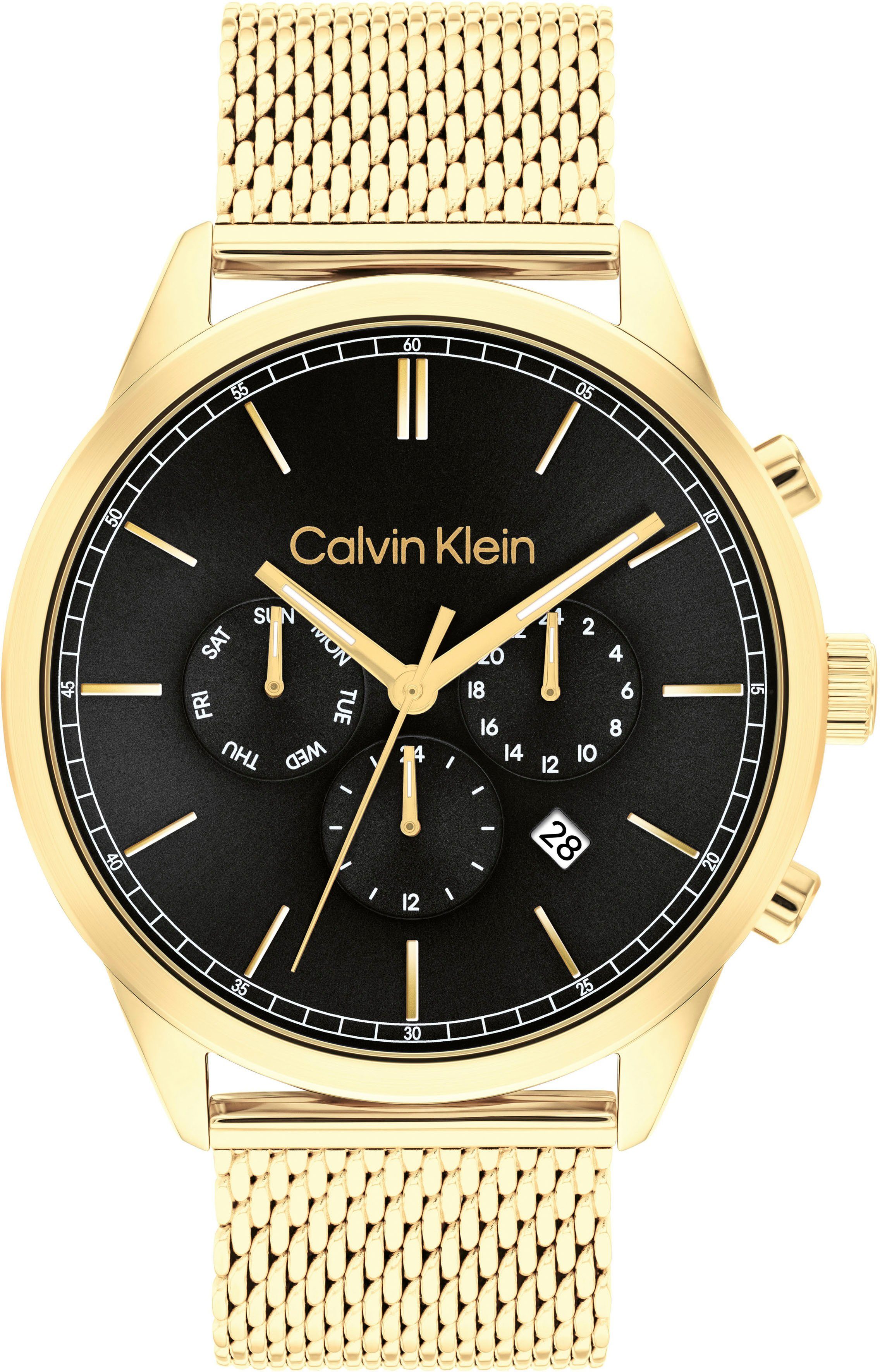 Calvin Klein Multifunktionsuhr 25200375, Quarzuhr, Armbanduhr, Herrenuhr, Datum, 12/24-Stunden-Anzeige