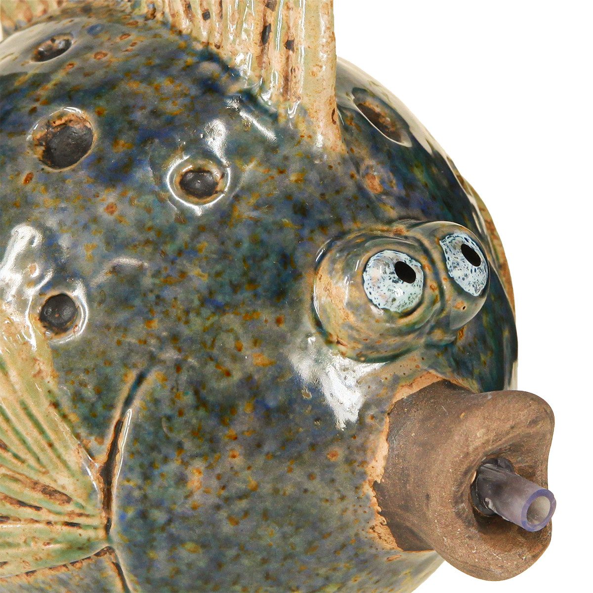 Viana Dekofigur Keramik Fisch Wasserspeier Blau günstig online kaufen