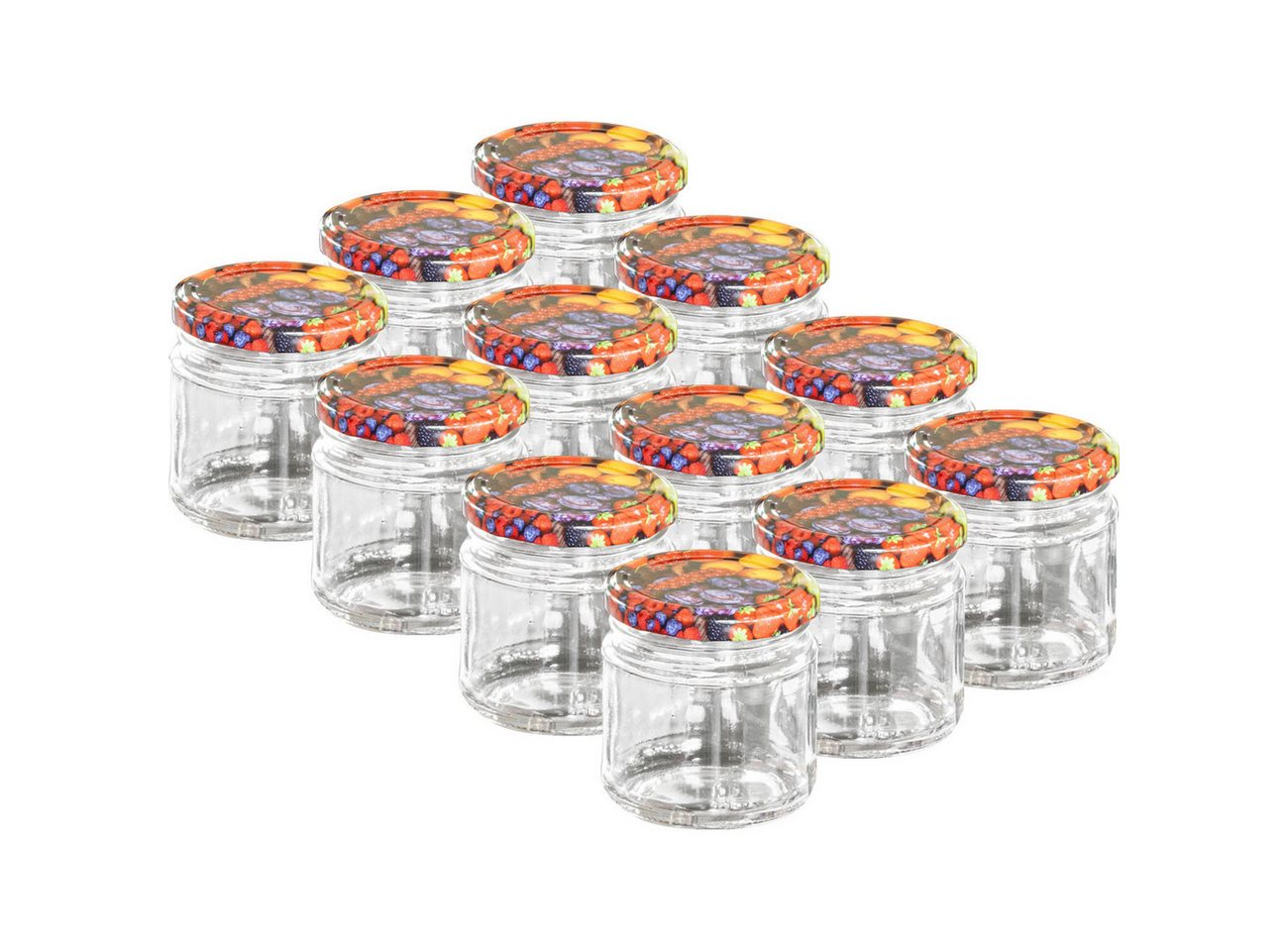Casativo Einmachglas Sturzgläser 315ml mit Früchte-Dekor: Einmachgläser luftdicht & schick, (12-tlg), Luftdichte Aufbewahrung von Lebensmitteln
