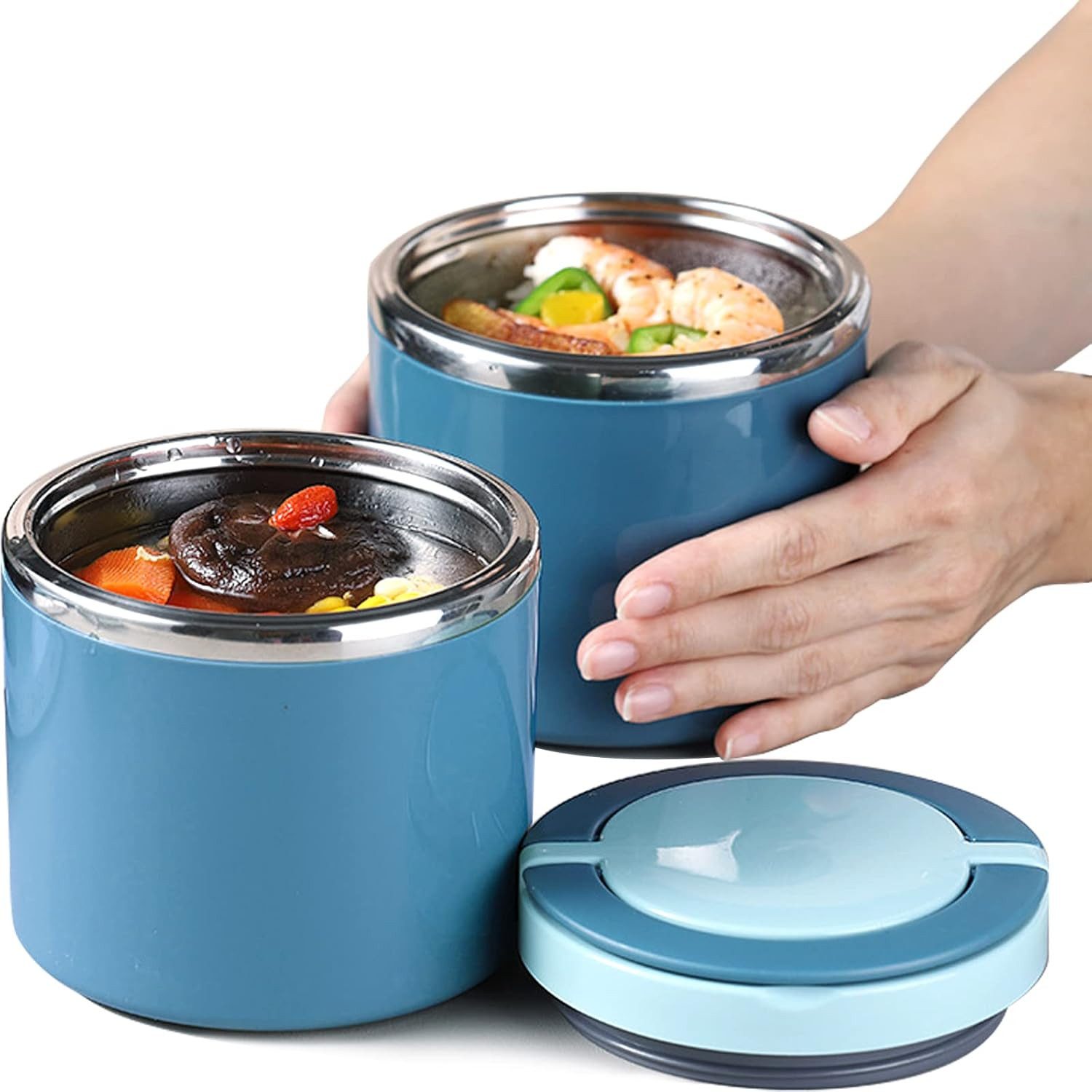 FELIXLEO Thermobehälter Thermobehälter 1000ml Edelstahl mit Löffel für Essen Warmhaltebox, (1-tlg)