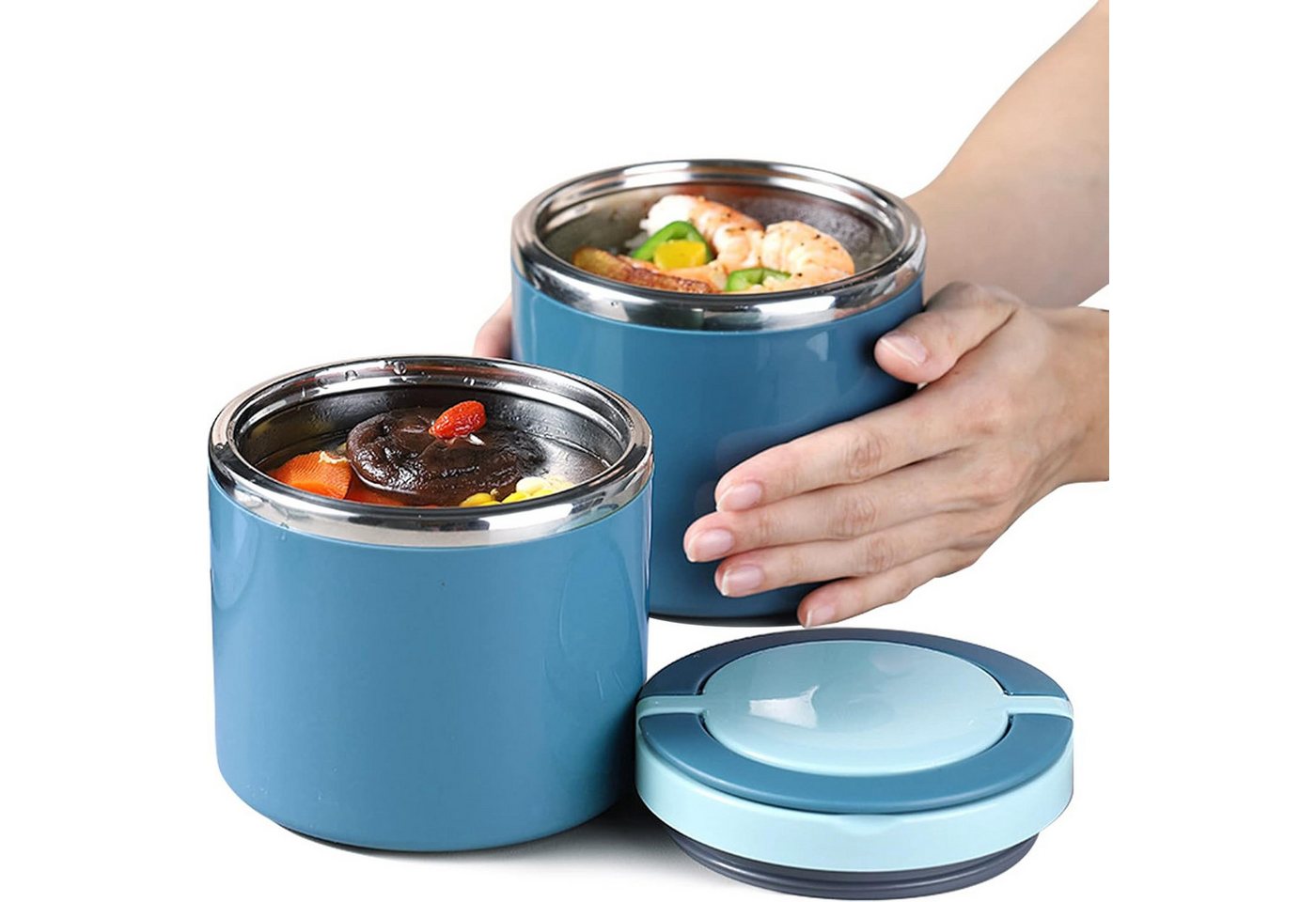 FELIXLEO Thermobehälter Thermobehälter 1000ml Edelstahl mit Löffel für Essen Warmhaltebox, (1-tlg)