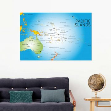 Posterlounge Wandfolie Editors Choice, Pazifik-Inseln - Landkarte, Illustration