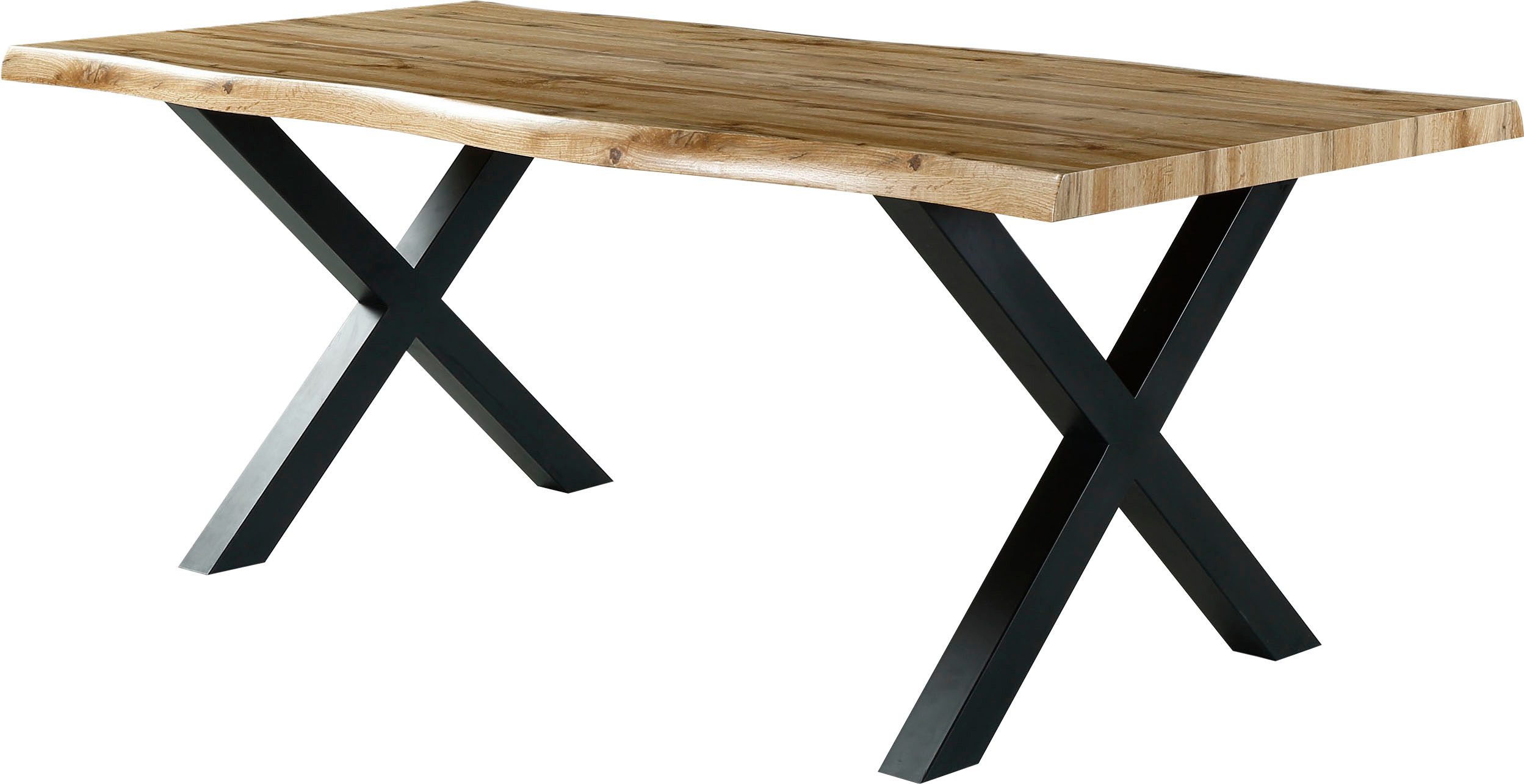 Jockenhöfer Gruppe Essgruppe Marlon, Sitzgruppe, (Set, 6-tlg, Tisch, Bank und 4 Stühle), Tischplatte und Bank Wildeiche, Stuhl anthrazit