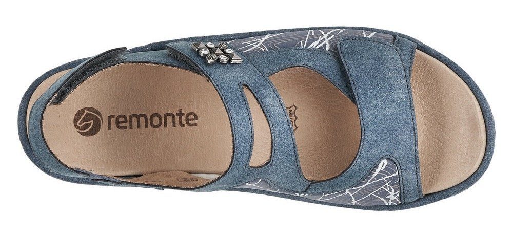 Klettverschlüssen mit Remonte Sandale blau-kombiniert