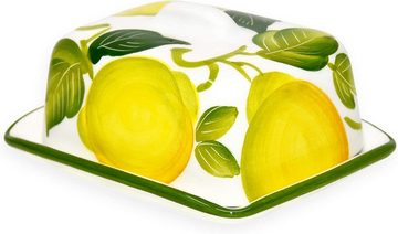 Lashuma Butterdose Zitrone, Keramik, (1-tlg., 12 x 9 cm), Behälter für Butter 125 g oder Magarine