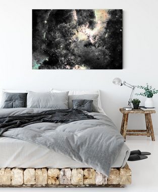 Pixxprint Leinwandbild Bunte Nebelgalaxie und Sterne, Bunte Nebelgalaxie und Sterne (1 St), Leinwandbild fertig bespannt, inkl. Zackenaufhänger