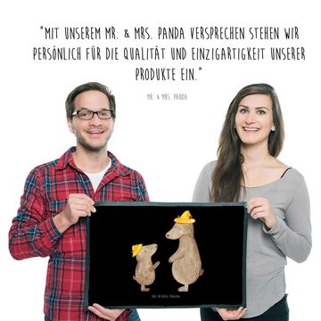 Fußmatte 50 x 75 cm Bären mit Hut - Schwarz - Geschenk, Vorbild, Vorleger, Sch, Mr. & Mrs. Panda, Höhe: 0.3 mm, Charakteristische Designs