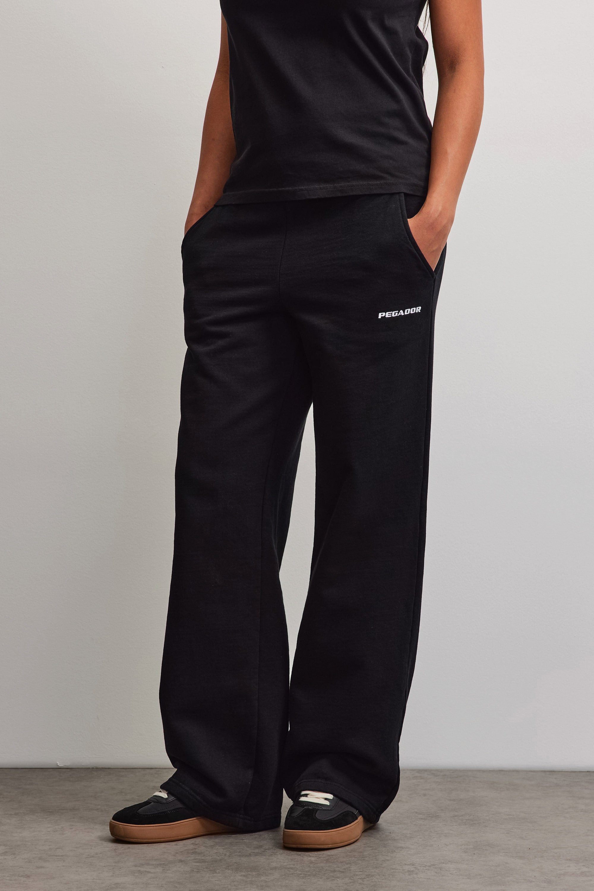 PEGADOR Sweathose ANNI WIDE SWEAT PANTS Baumwollmischung, weit – Bild 3 von 5