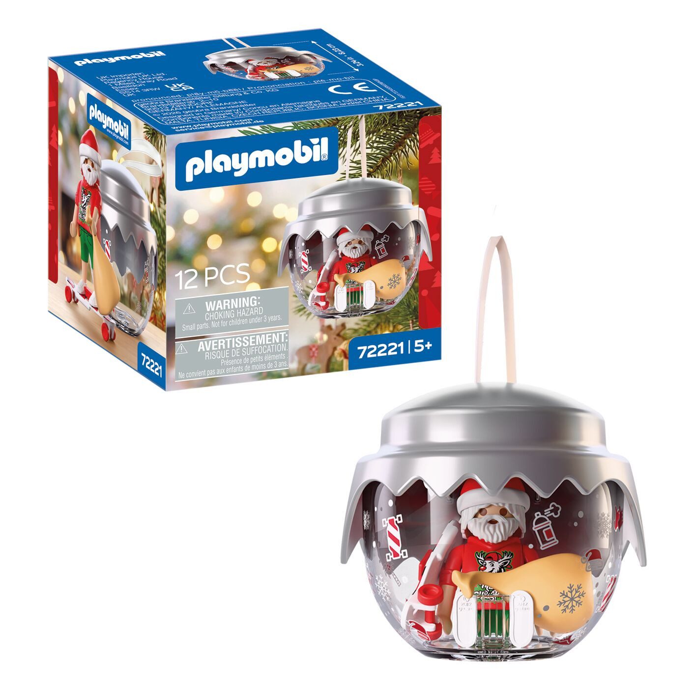 Playmobil® Weihnachtskugel: Longboarder (72221), Christmas Konstruktions-Spielset, (12 St)
